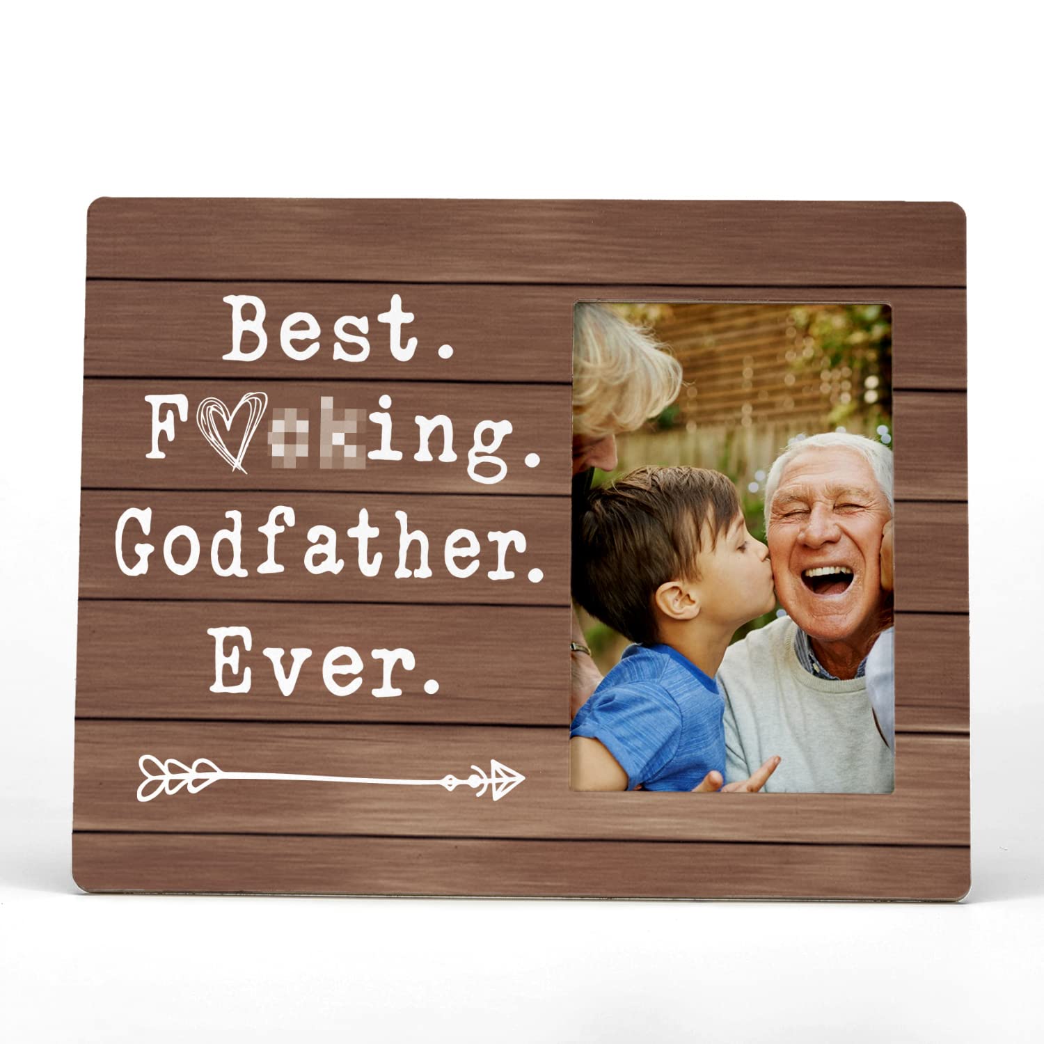 FONDCANYON Best Godfather Ever Picture Photo Frame, Godfather Gifts From Godchild Godkids Picture Frame, Godfather Gift, Godfath