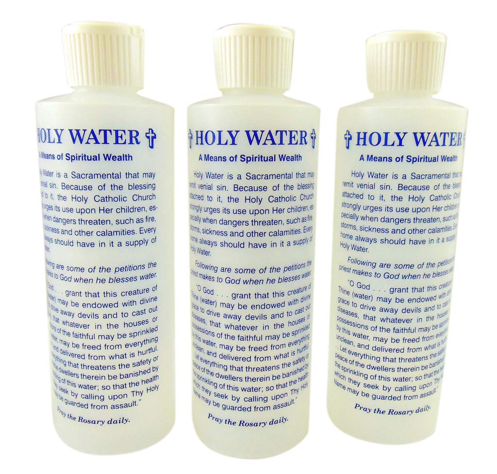 JWG Industries Saint Michael Holy Water Bottle with Dispel The Devil Devotion Set of Three
