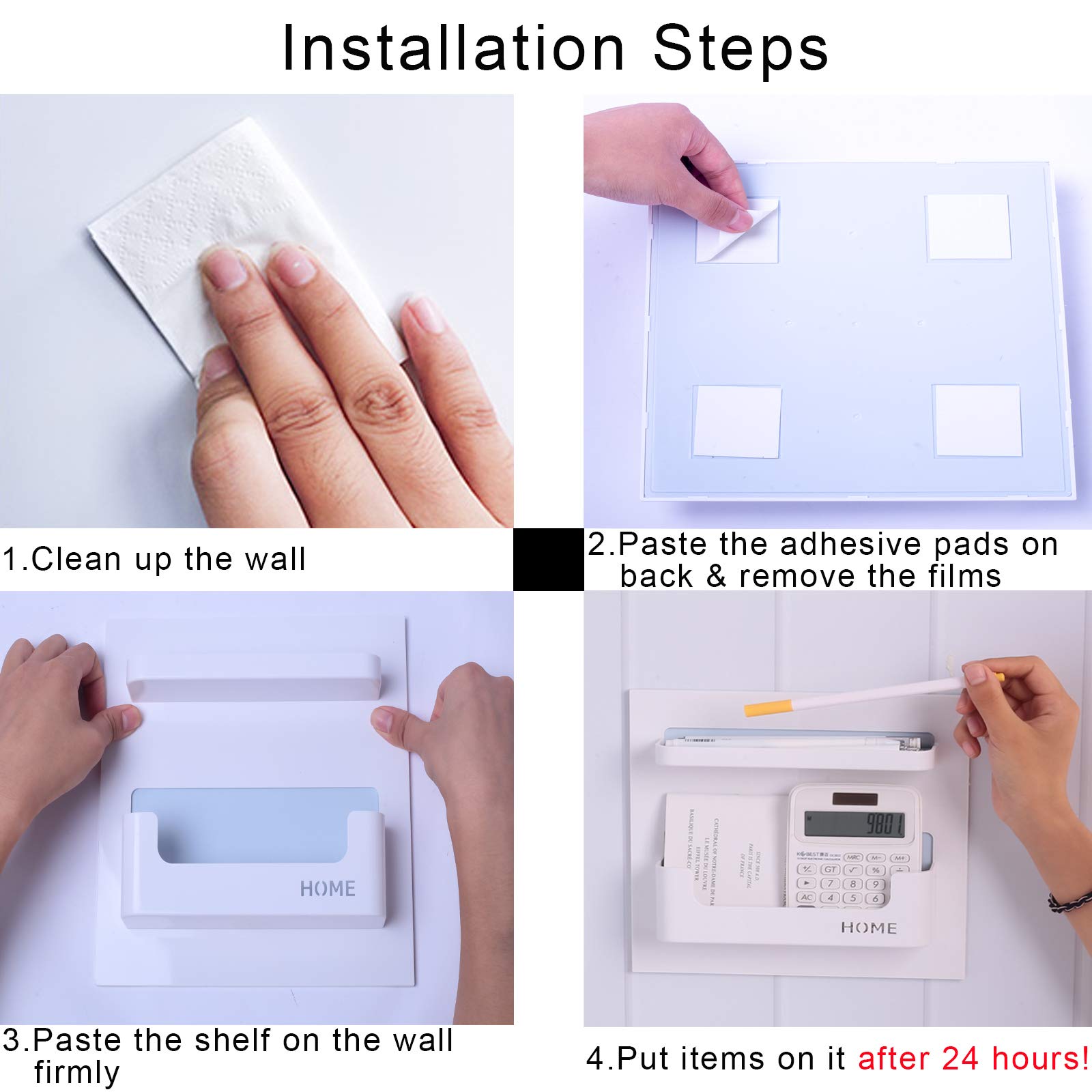 Bright Life Bedside Shelf Bedroom Dorm Room Rack Organizer Storage -Use As Kid Student Wall Shelf To Organize Headphone,Remotes,