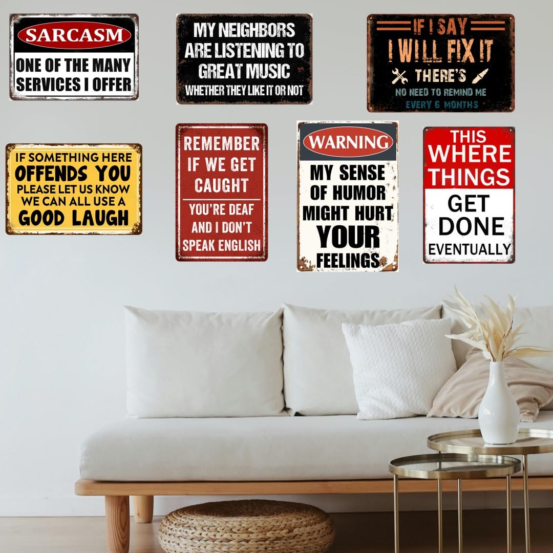 Man Cave Decor Funny Garage Signs For Men Vintage Metal Tin Signs Bar ...