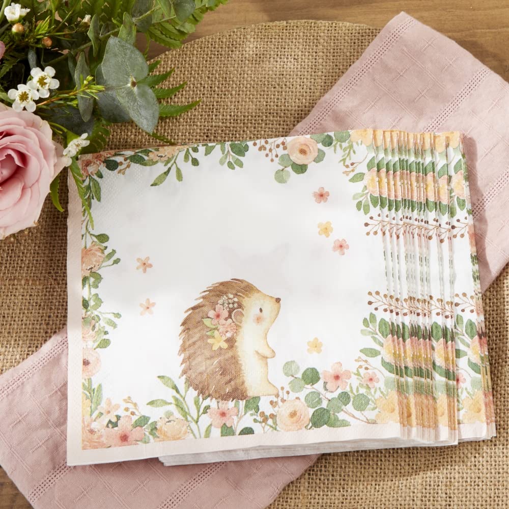 Kate Aspen Woodland Baby Baby Shower 2 Ply Pink Paper Napkins (Set Of 30), Thick Decorative Dinner Napkins