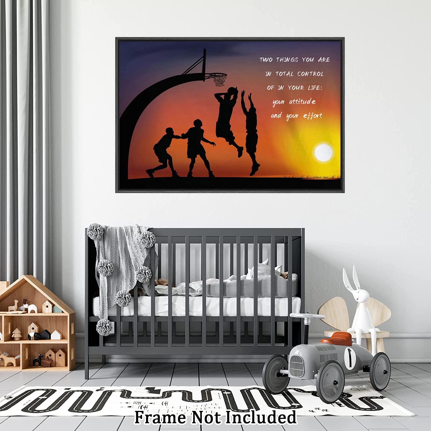 Two Things You Are In Total Control Canvas Painting Modern Abstract Wall Art Boys Play Basketball Inspirational Quote Posters An
