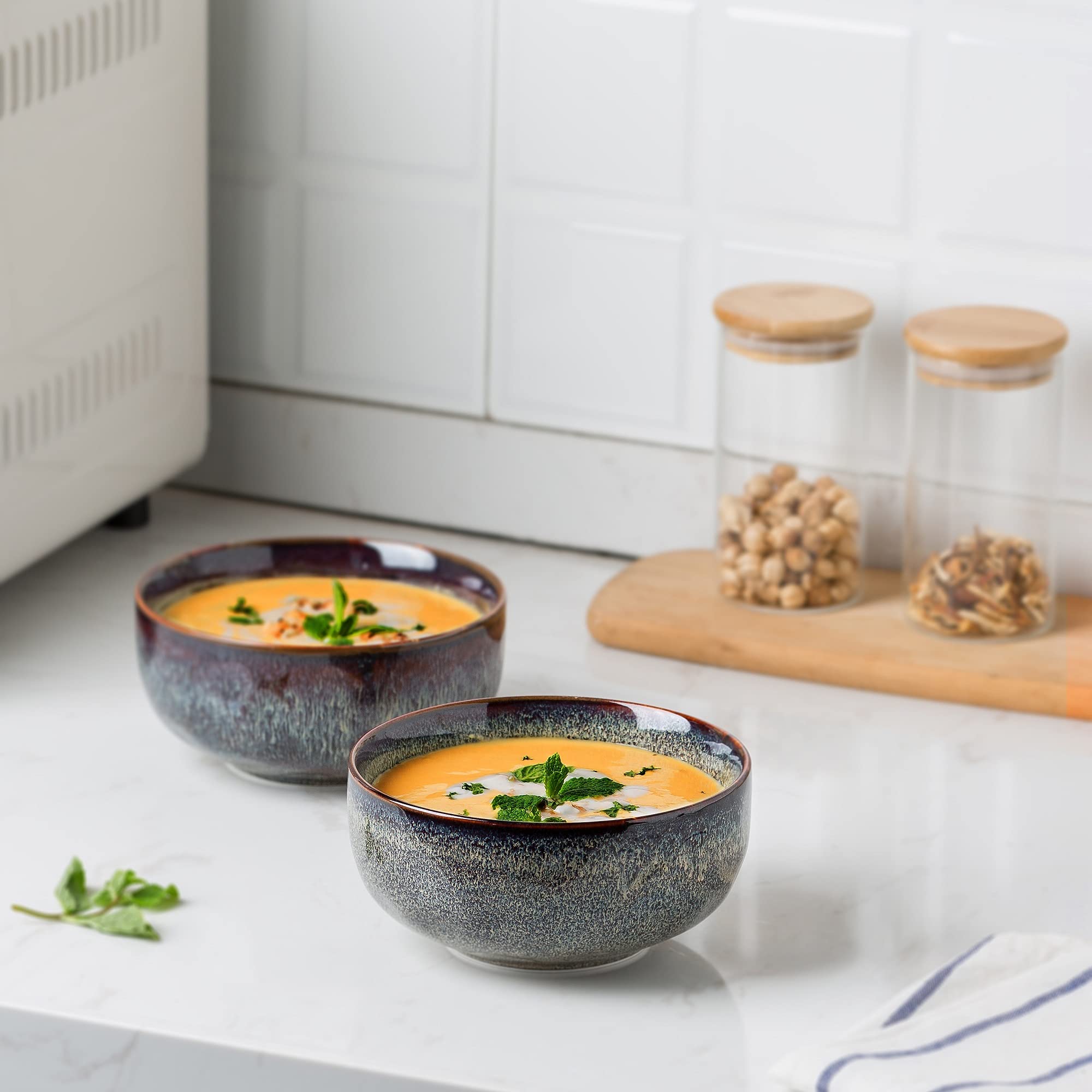 Kybscz Serving Bowls - 22 Ounce Bowls Set - Ceramic Bowl Set Of 2-5.75 Inch Salad Bowls - Soup Bowls - Cereal Bowls For Kitchen