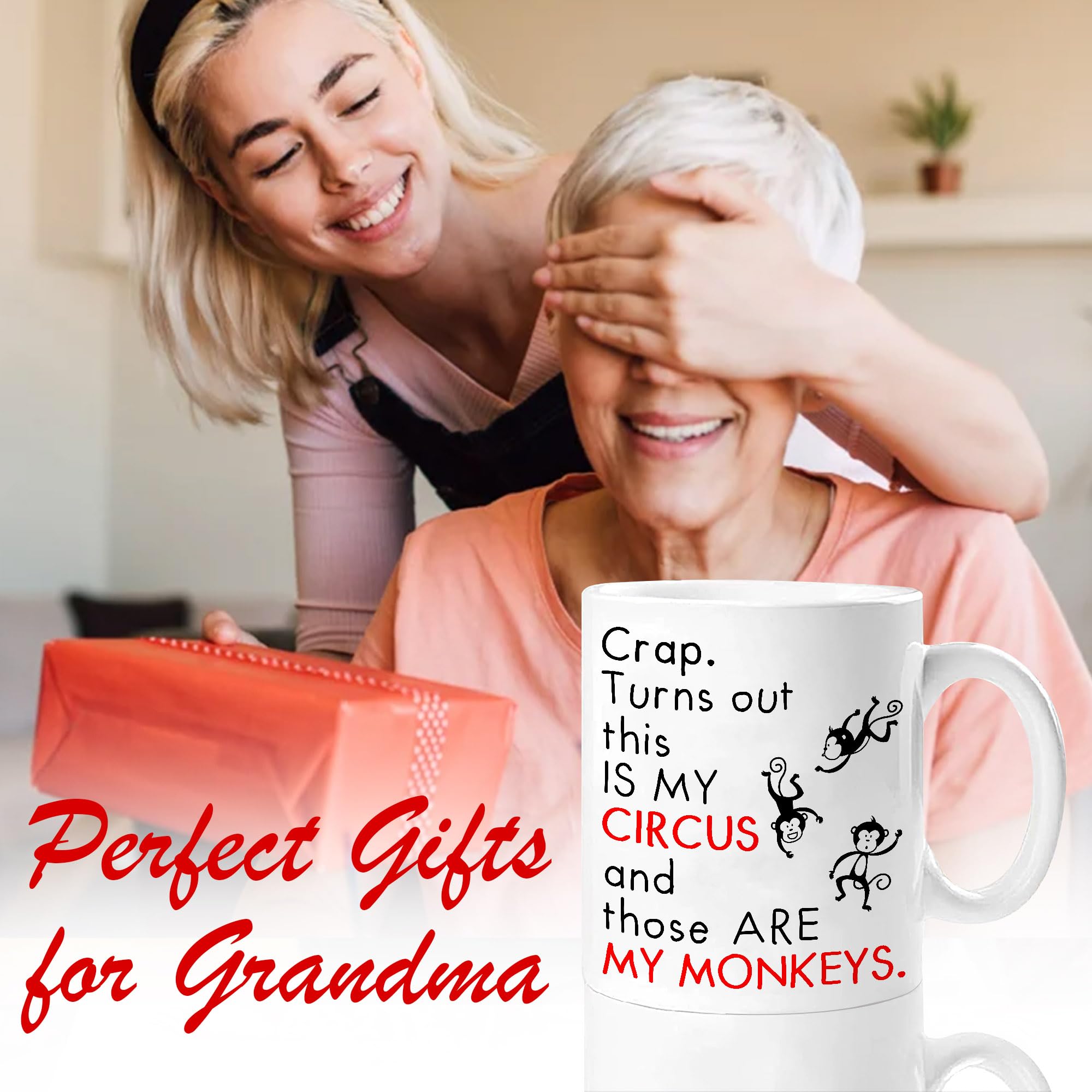 Crap Turns Out This Is My Circus And These Are My Monkeys Funny Mom Mug - Best Mothers Day Gifts for Mom, Mother, Mama - Funny M
