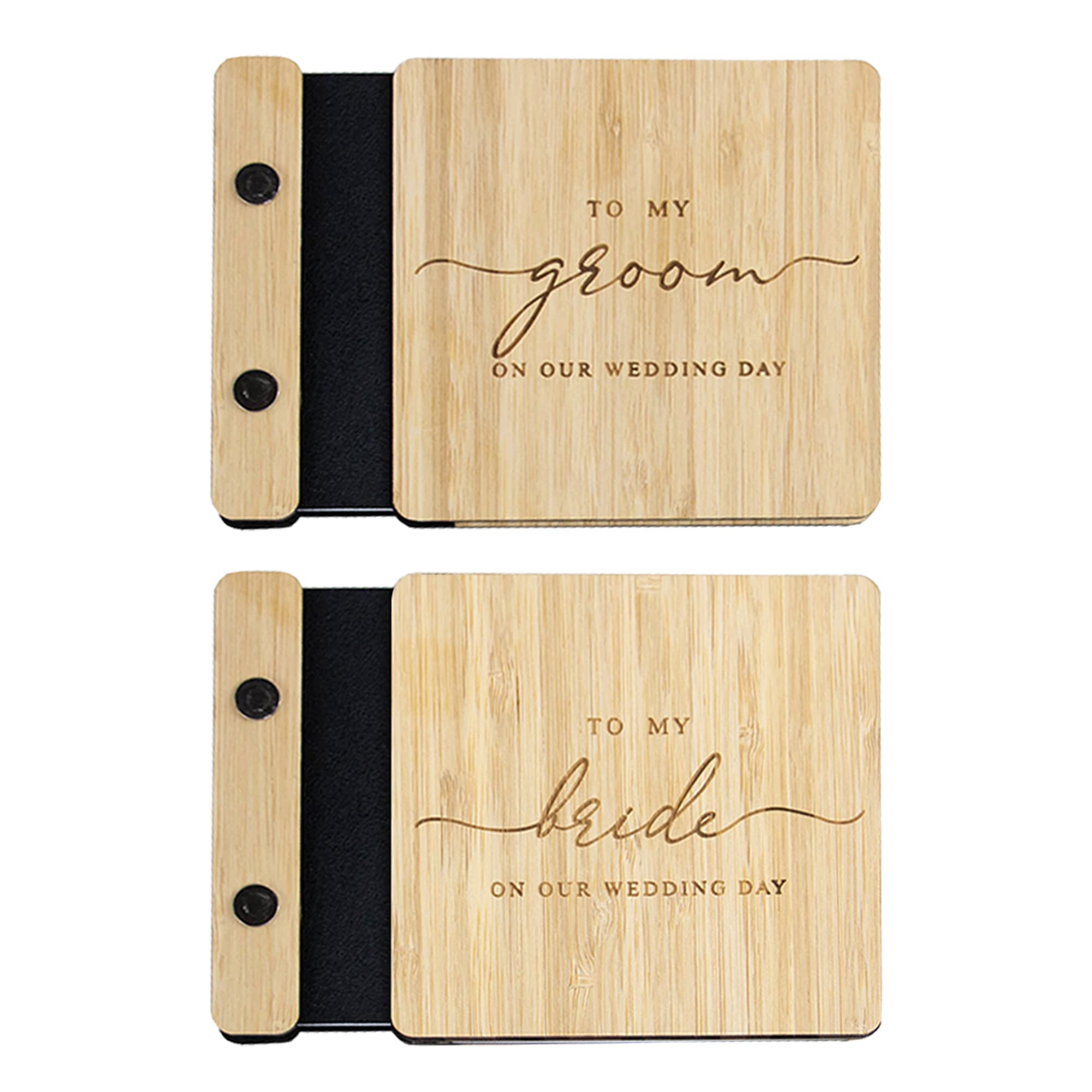 Wooden Wedding Vow Books Set Of 2 - Wood Vow Book Set For Wedding - Rustic Vows Book His And Hers - Wooden Vow Renewal Books - W