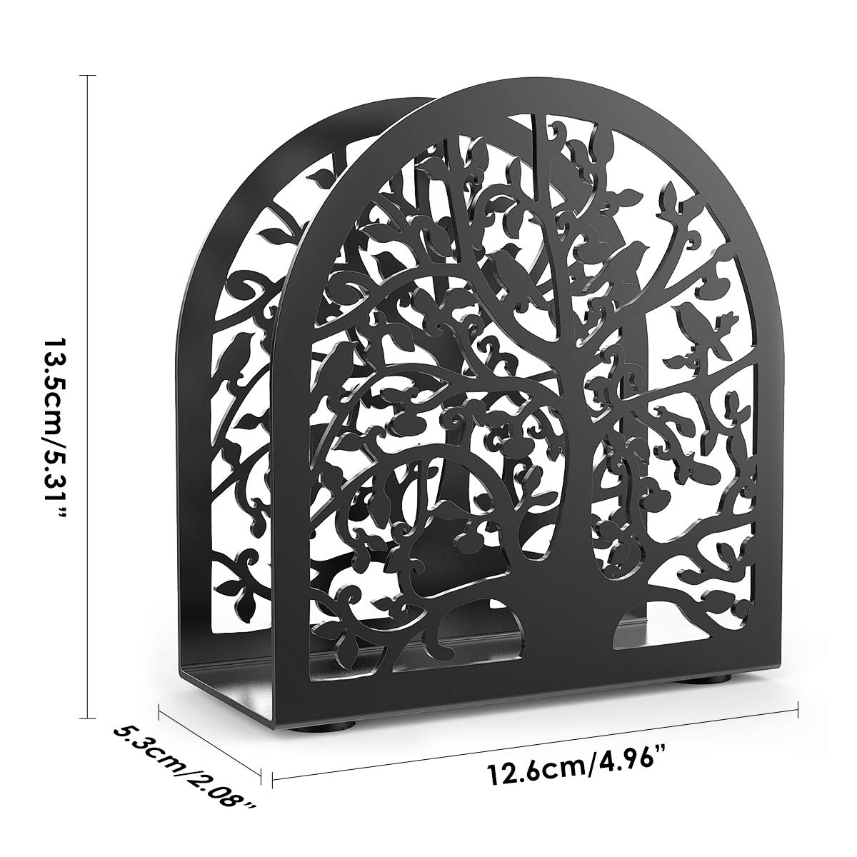 Housolution Napkin Holder, Tree & Bird Design Metal Napkin Holder For Kitchen And Table, Freestanding Modern Napkins Holder For