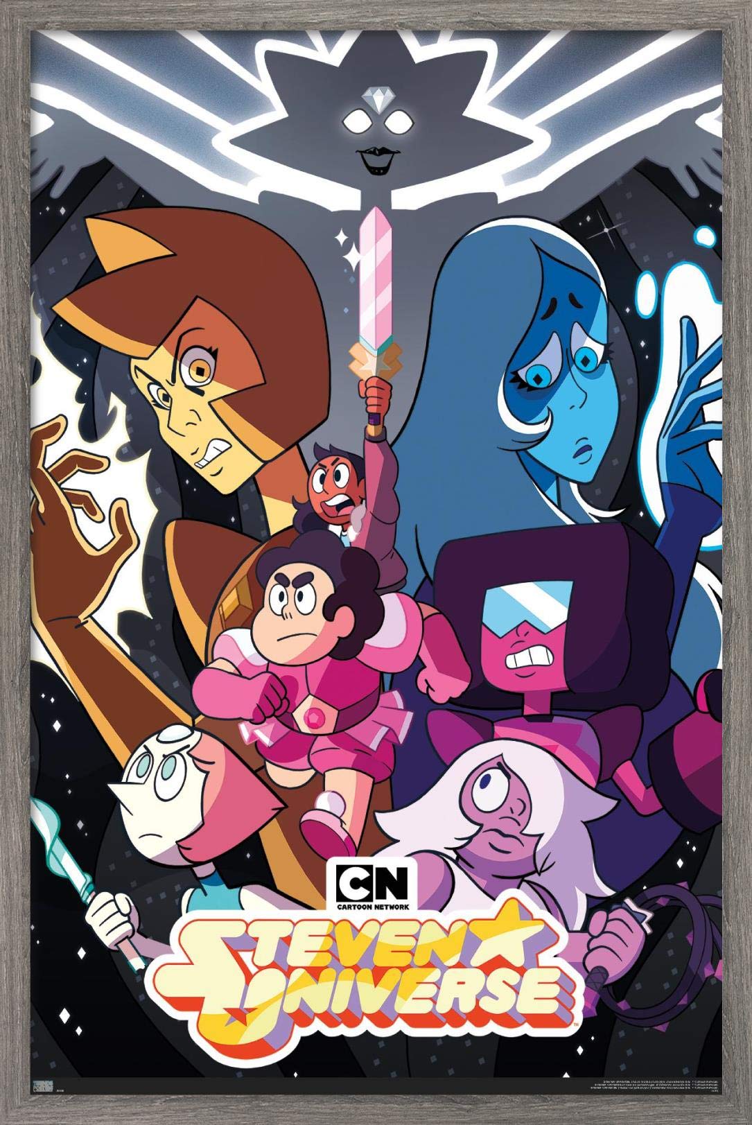 Trends International Steven Universe - One Sheet Wall Poster, 14.72'' X 22.37'', Barnwood Framed Version