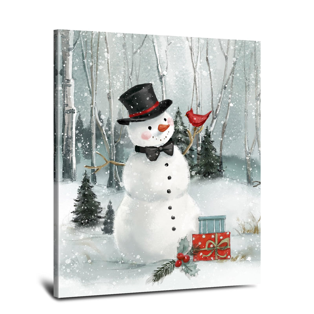 Winter Snowman Christmas Wall Decor: Snowman Picture Wall Art Prints Canvas Posters Merry Christmas Wall Hanging Decor For Bedro