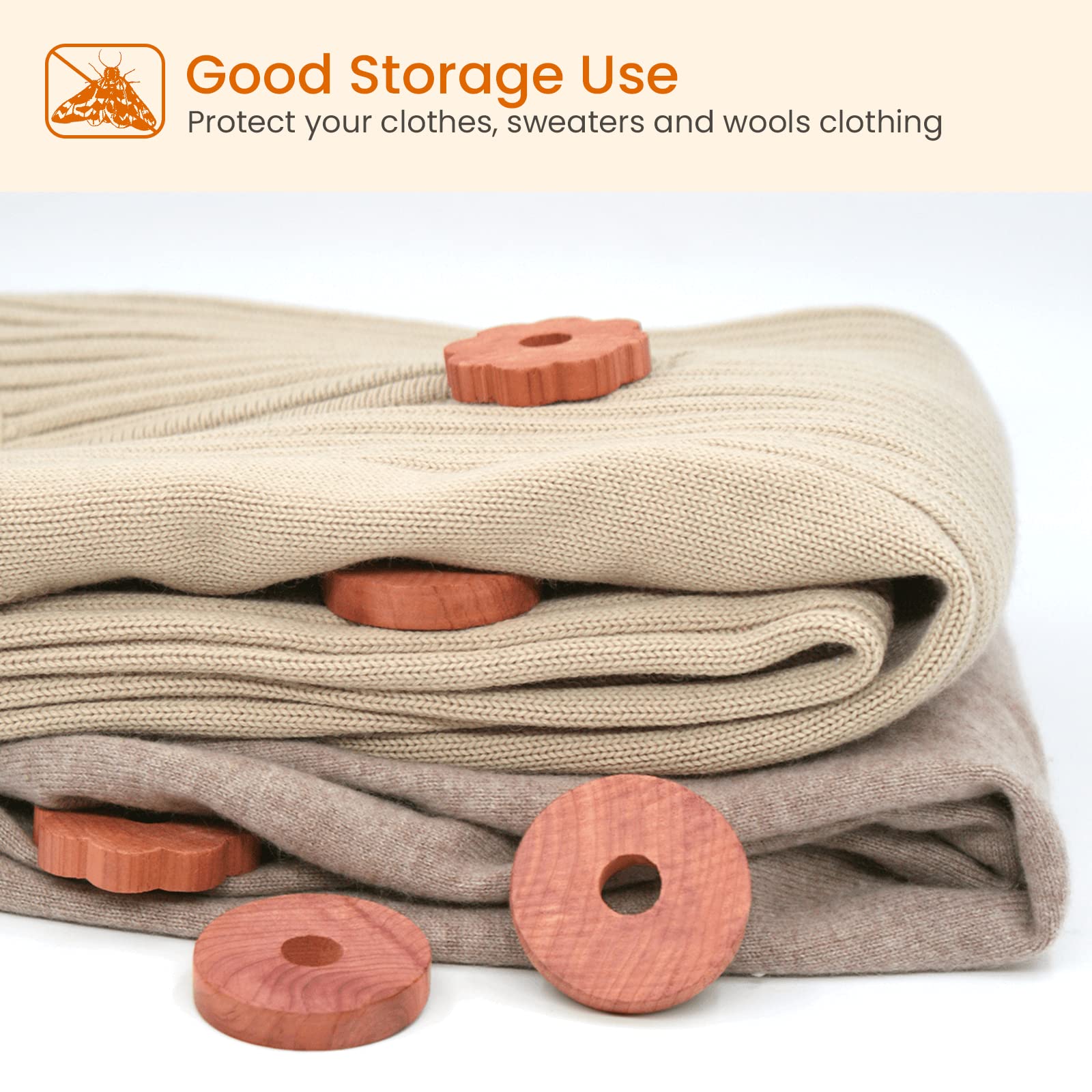 Homode Cedar Chips And Balls, Fresh Cedar Wood Rings And Cedar Sachets Bags For Clothes Shoes Storage, Ideal For Closets And Dra