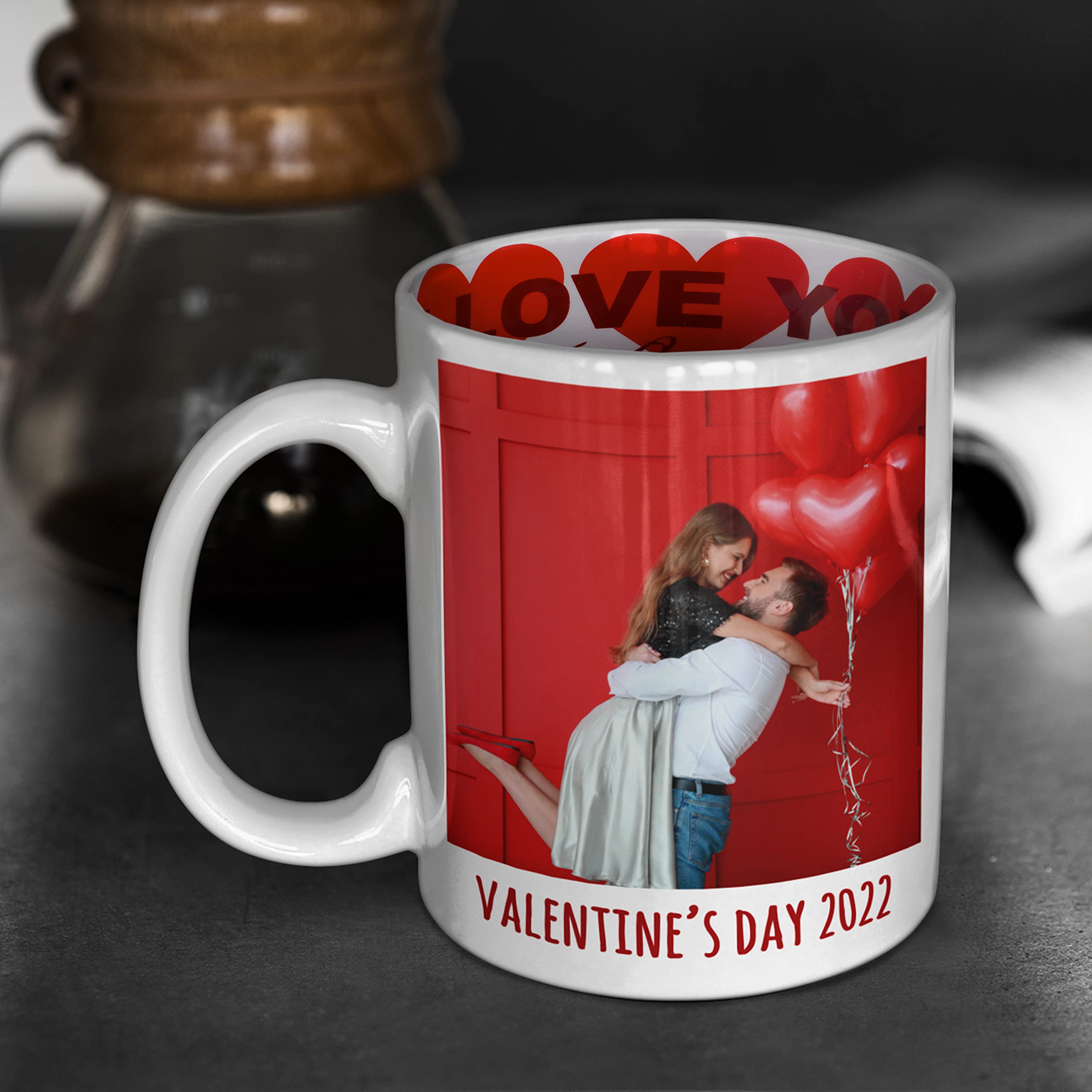 custom Love Mug - Personalized11 oz I Love You coffee Mug with Picture and Optional Text - Valentines gifts for Her, Him - Husba