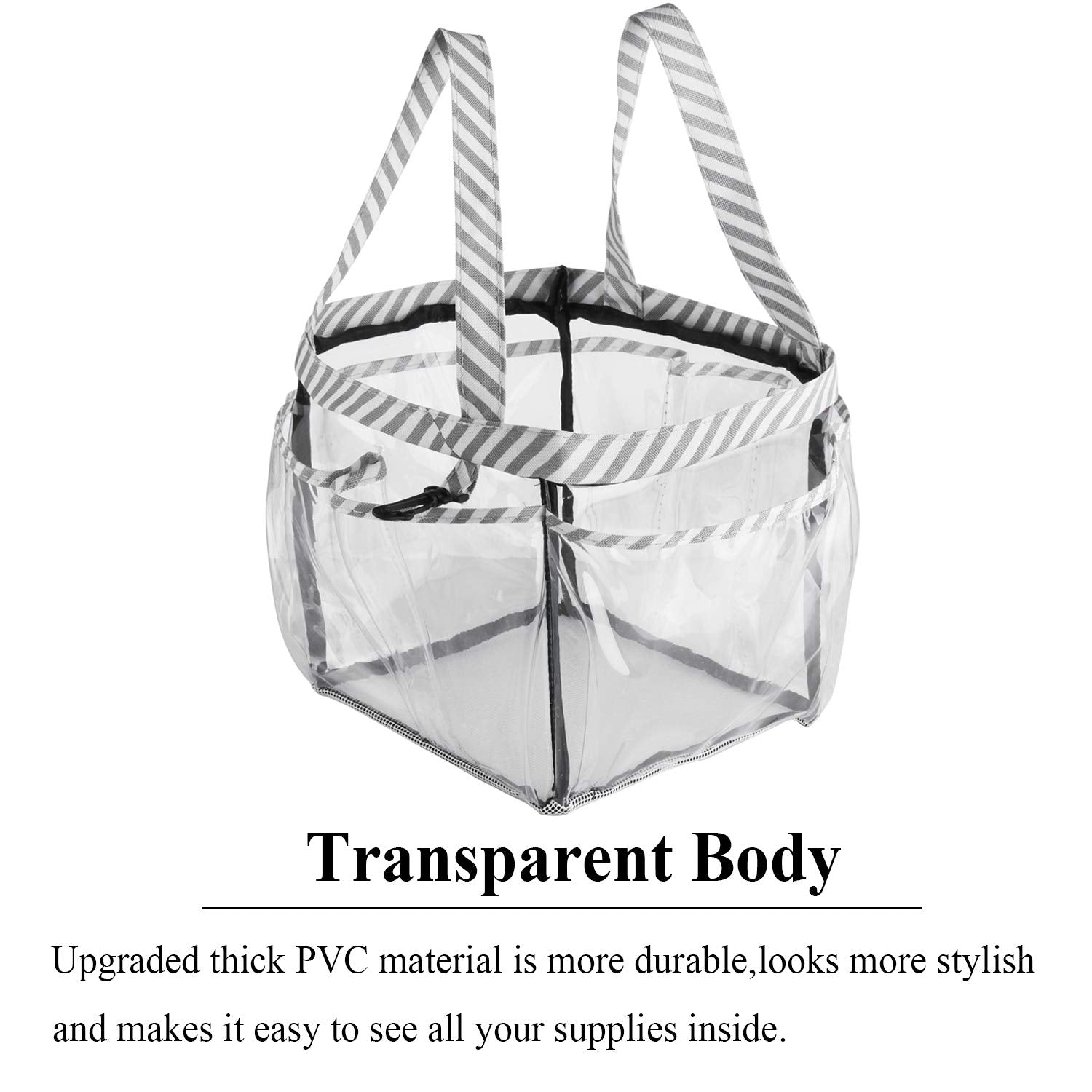 Haundry Waterproof Shower Caddy For College Dorm Room Essentials, Portable Shower Caddy Tote With 8-Pocket, Shower Bag For Beach