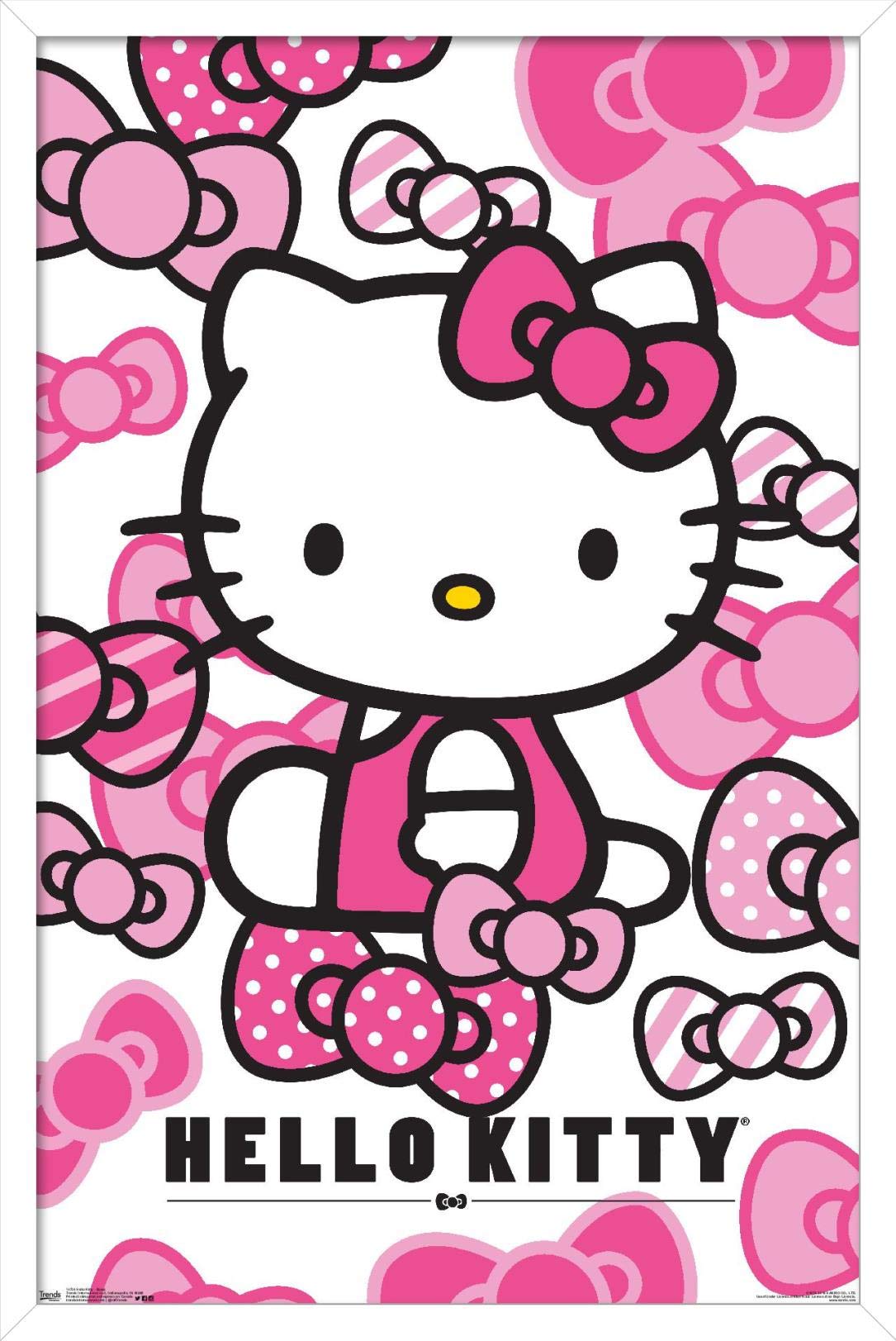 Trends International Hello Kitty - Bows Wall Poster, 14.725'' X 22.375'', White Framed Version