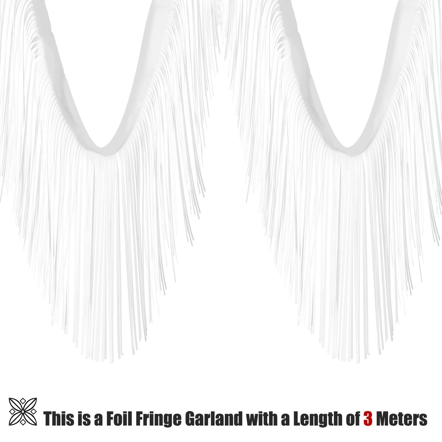4 Packs 40 Feet Fringe Garland Foil Fringe Garland Metallic Tinsel Foil Halloween Christmas Hanging Banner for Wedding Birthday