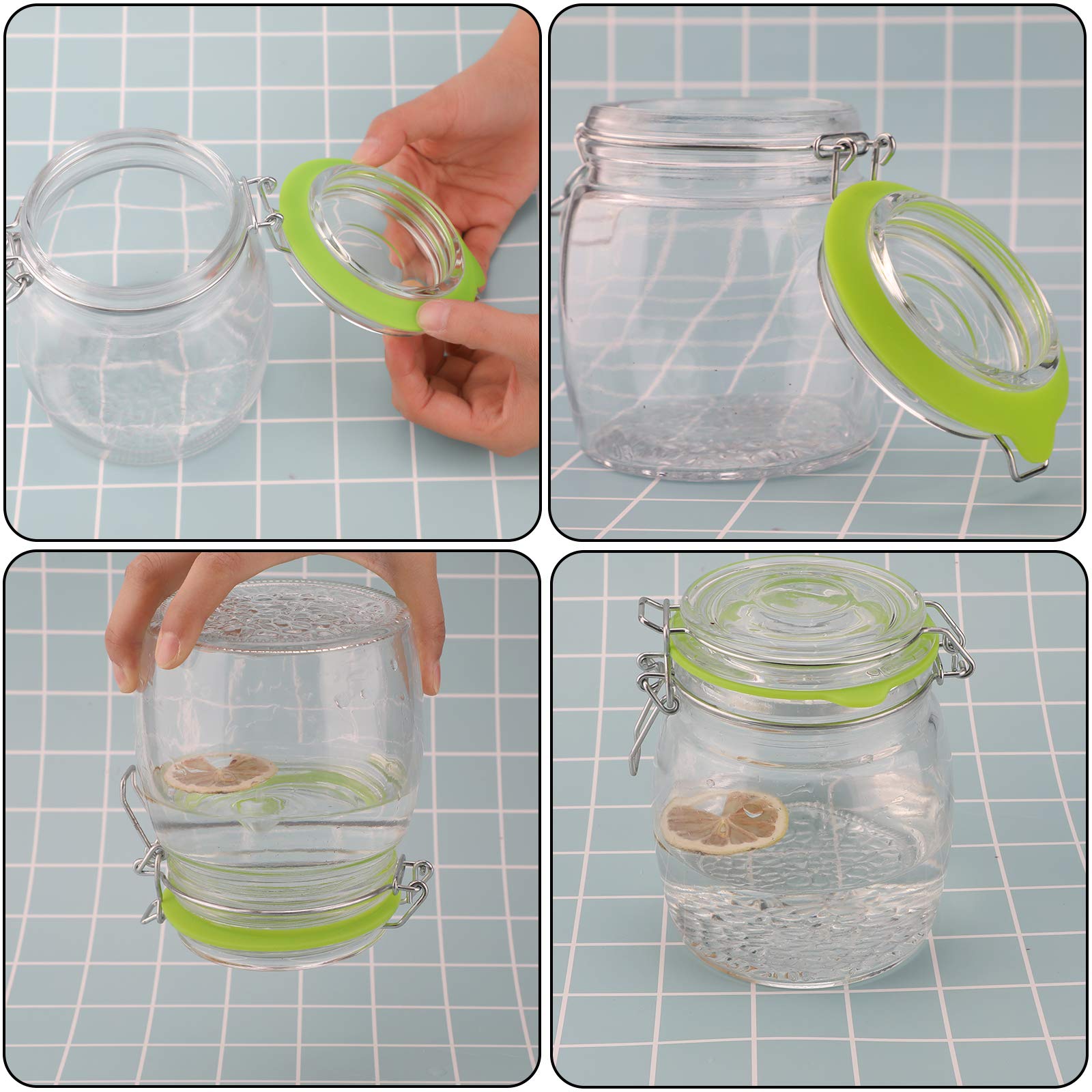 Luter 12Pcs Silicone Jar Seal Replacement Airtight Silicone Seal Gaskets For Mason Jar Lid, Wide Mouth Glass Jars