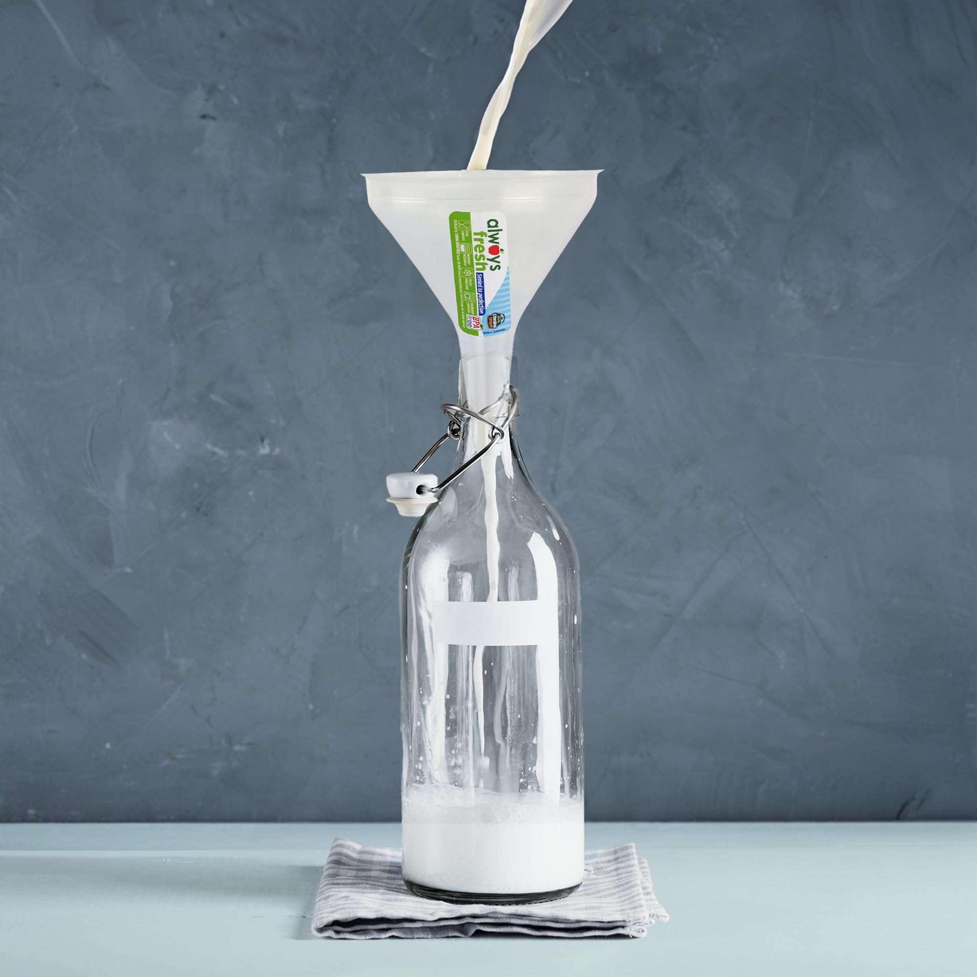 Compac Home Small Funnel - Natural - Clear - Food Storage, Portion Control, Dishwasher Safe, Microwave Safe