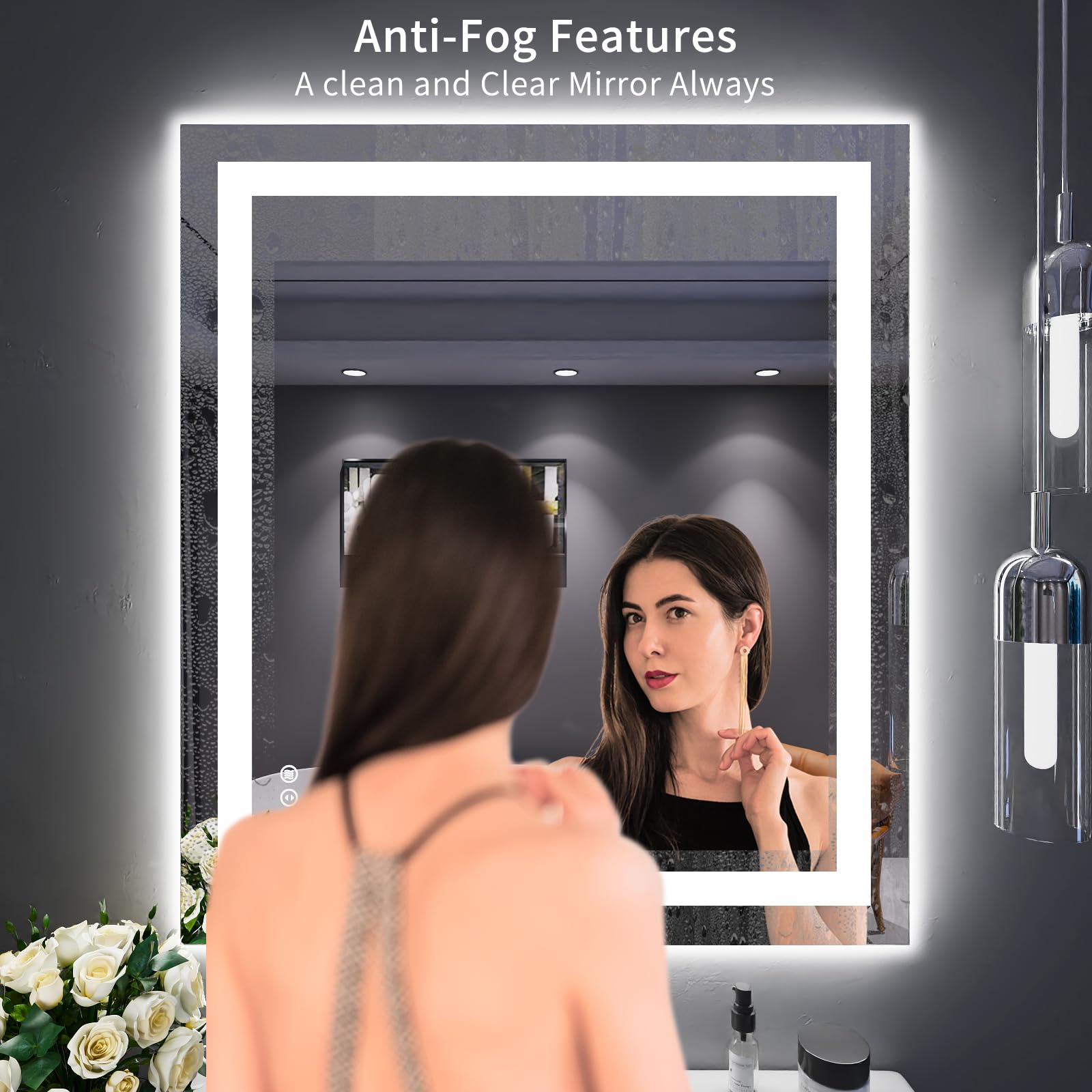 Loaao 32''X36'' Led Bathroom Mirror With Lights, Anti-Fog, Dimmable, Backlit + Front Lit, Lighted Bathroom Vanity Mirror For Wal