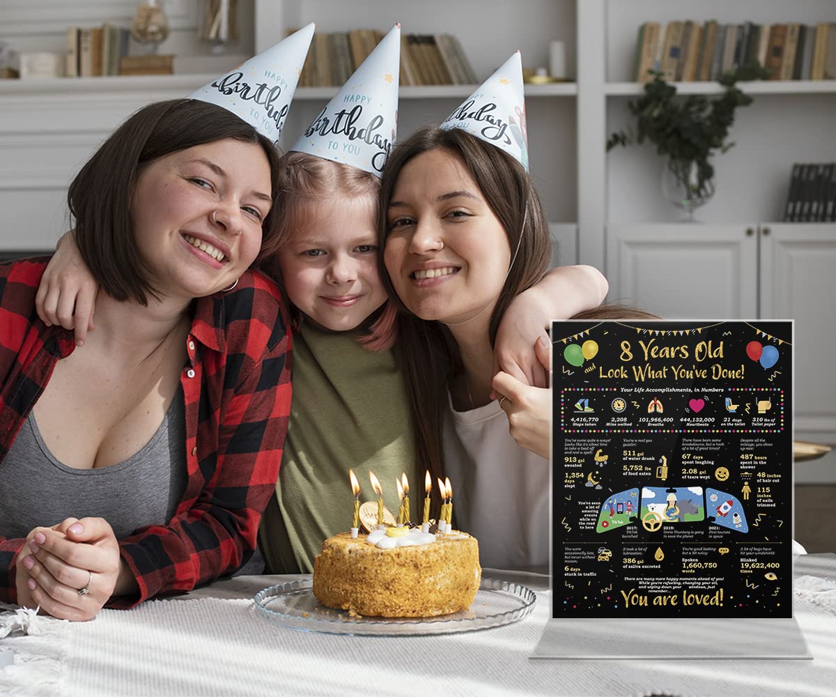 Card Life In Numbers - 8Th Birthday Gifts - 8Th Birthday Decorations - Birthday Gift Ideas For 8 Years Old - 8 Birthday Poster [