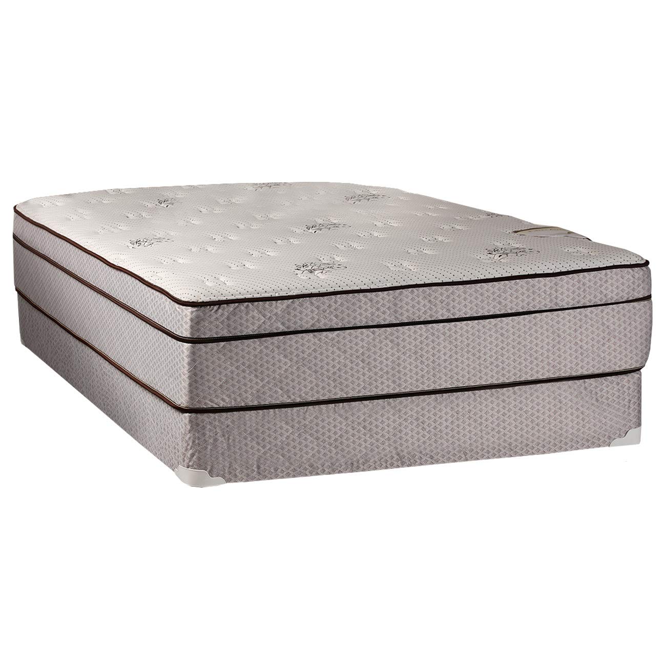 Dream Solutions Usa Fifth Ave Plush Foam Encased Eurotop (Pillowtop) King Size Mattress And Box Spring Set With Mattress Cover P