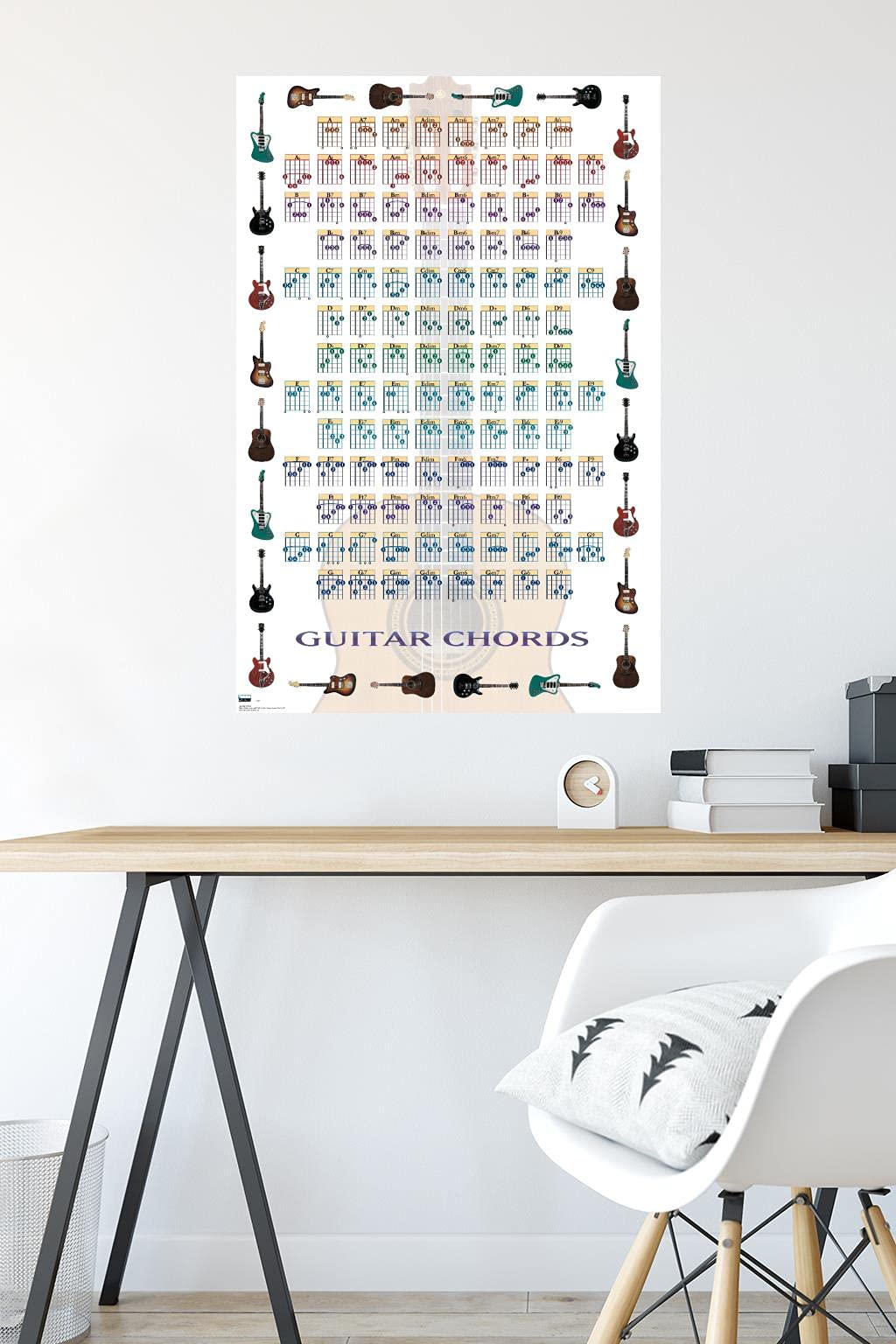 Trends International Guitar Chords Ii - Learn To Play Guitar Wall Poster, 22.375'' X 34'', Premium Unframed Version