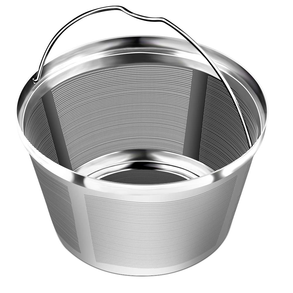 8-12 Cup Reusable Basket Permanent Coffee Filter, Perfect Fit 8-12 Cup Mr Coffee, Black & Decker, Bunn, Cuisinart And Hamilton B