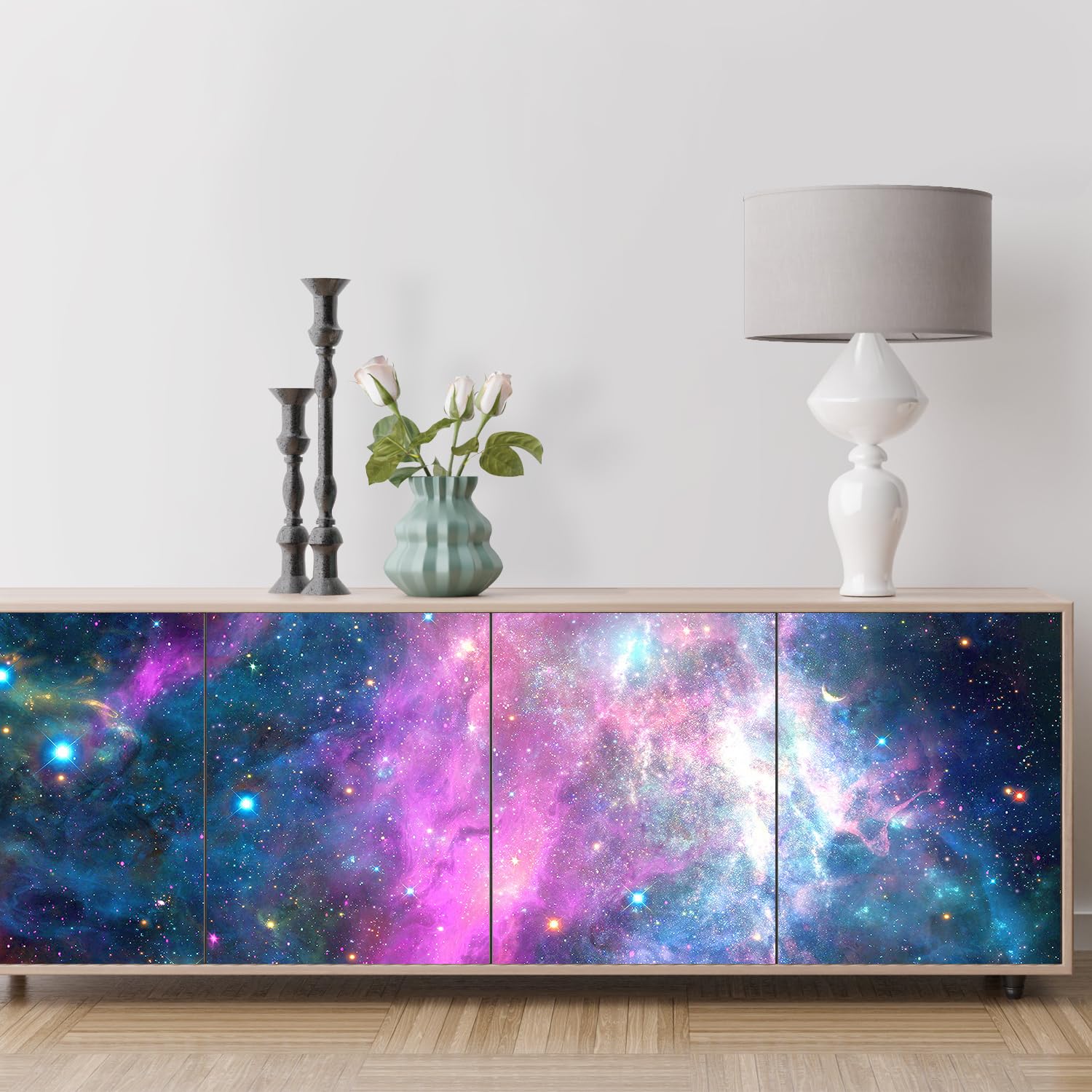 SIGNFORD Wall Mural Galaxy Removable Wallpaper Wall Sticker for Bedroom Living Room - 66x96 inches