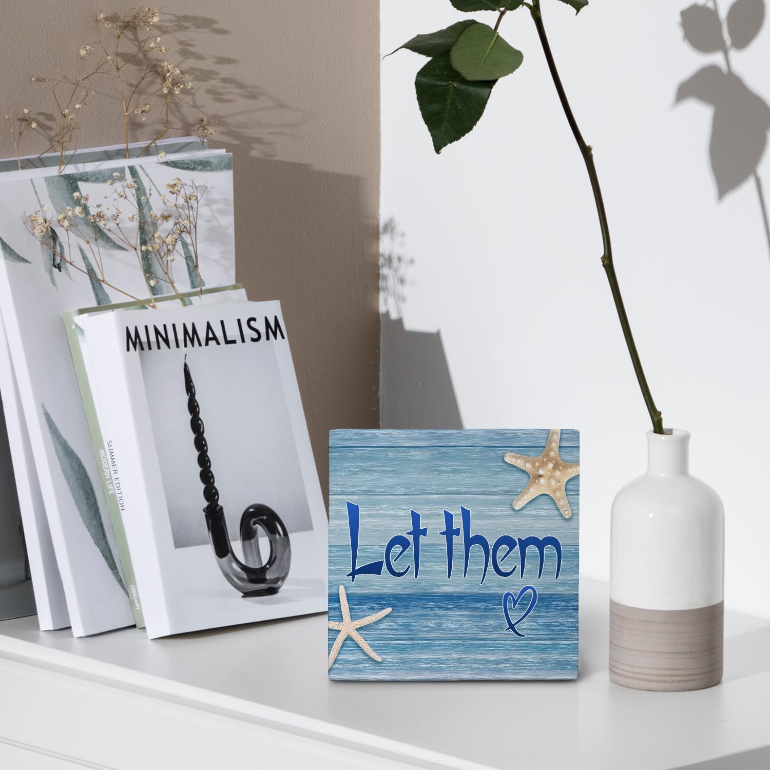 Nvotell Inspirational in My Let Them Era Wooden Box Sign, Inspirational Desk Decor, Motivational Positive Affirmations Wood Bloc