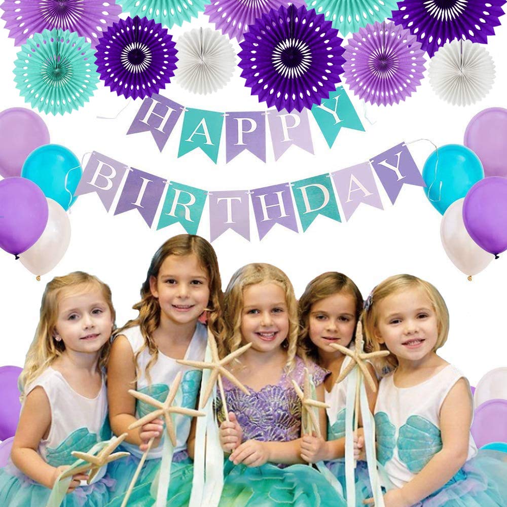 Beishida Purple Lavender Blue Hanging Honeycomb Round Paper Fans Decoration Kit Tissue Paper Fan Garland For Baby Shower Girl Ki