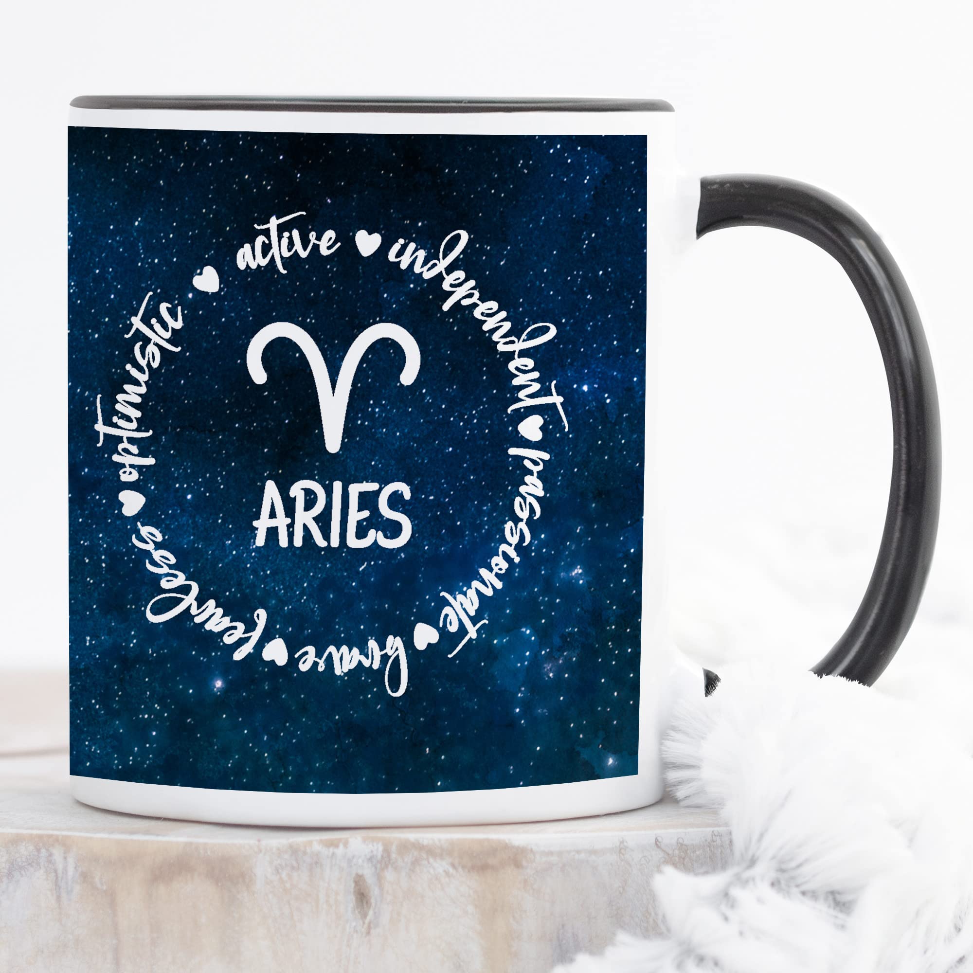 YouNique Designs Aries Mug for Women and Men, 11 Ounces, Astrology Cup for Women, Aries Zodiac Cup, Aries AF, Zodiac Mug, Astrol