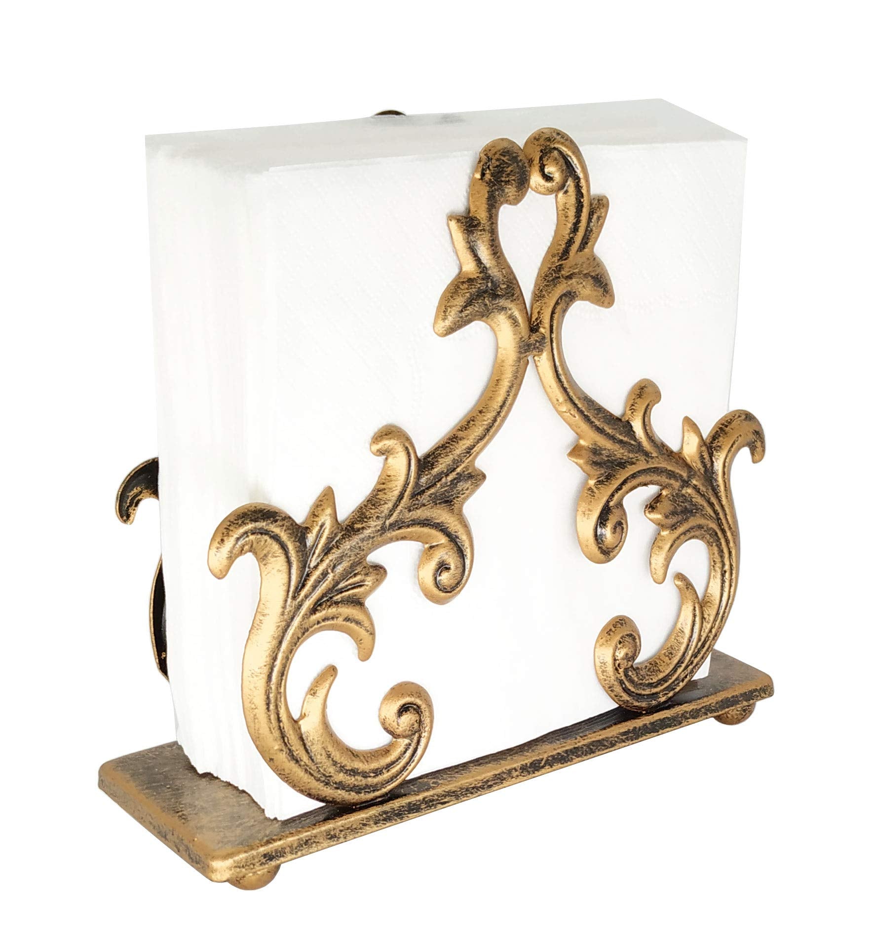 Bronze Metal Baroque Style Napkin Holder, Freestanding Barocco Tissue Dispenser, Baroque Napkin Tray Basket