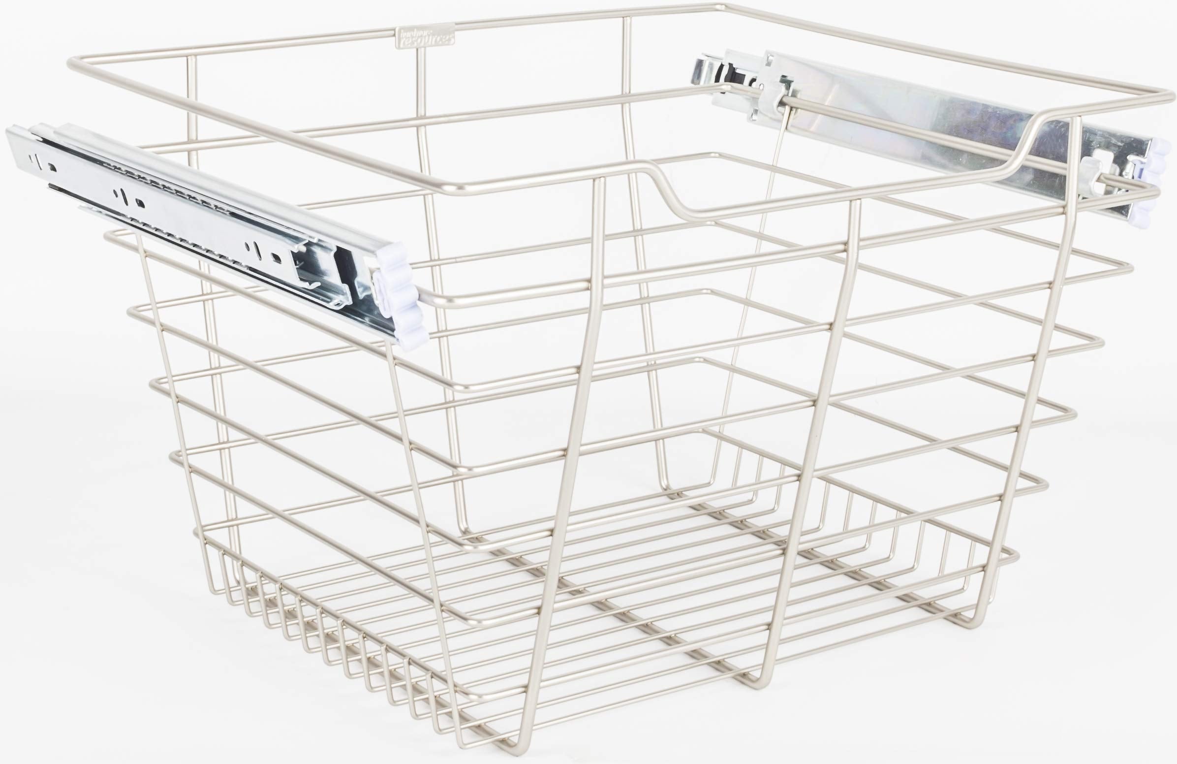 Hardware Resources POB1161711 11 Tall Pull Out Wire Basket with Full Extension, Satin Nickel