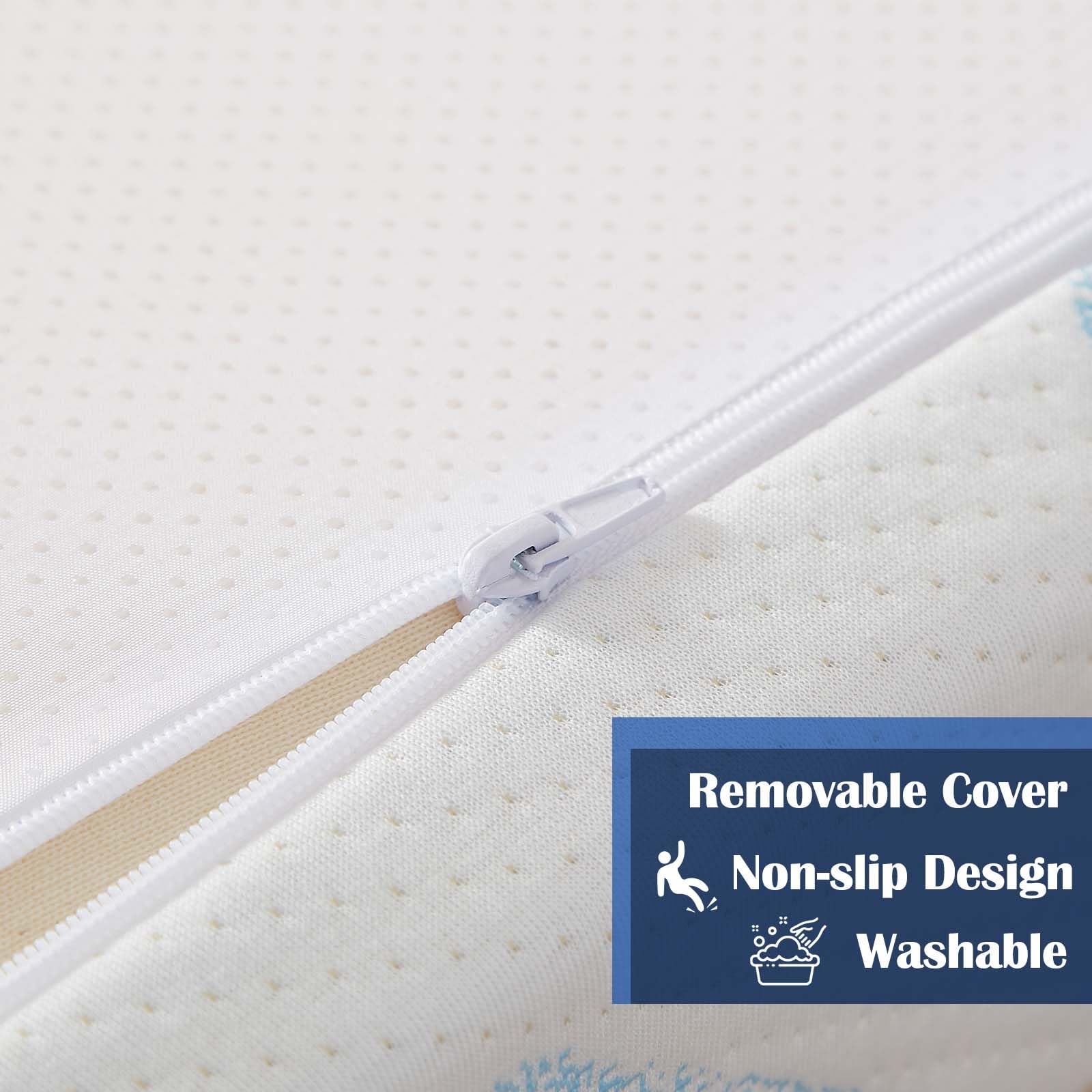 Ouui 6 Inch Twin Xl Mattress, Removable Washable Cover With Whales Pattern Cooling Memory Foam Medium Feel, Bed-In-A-Box, Certip