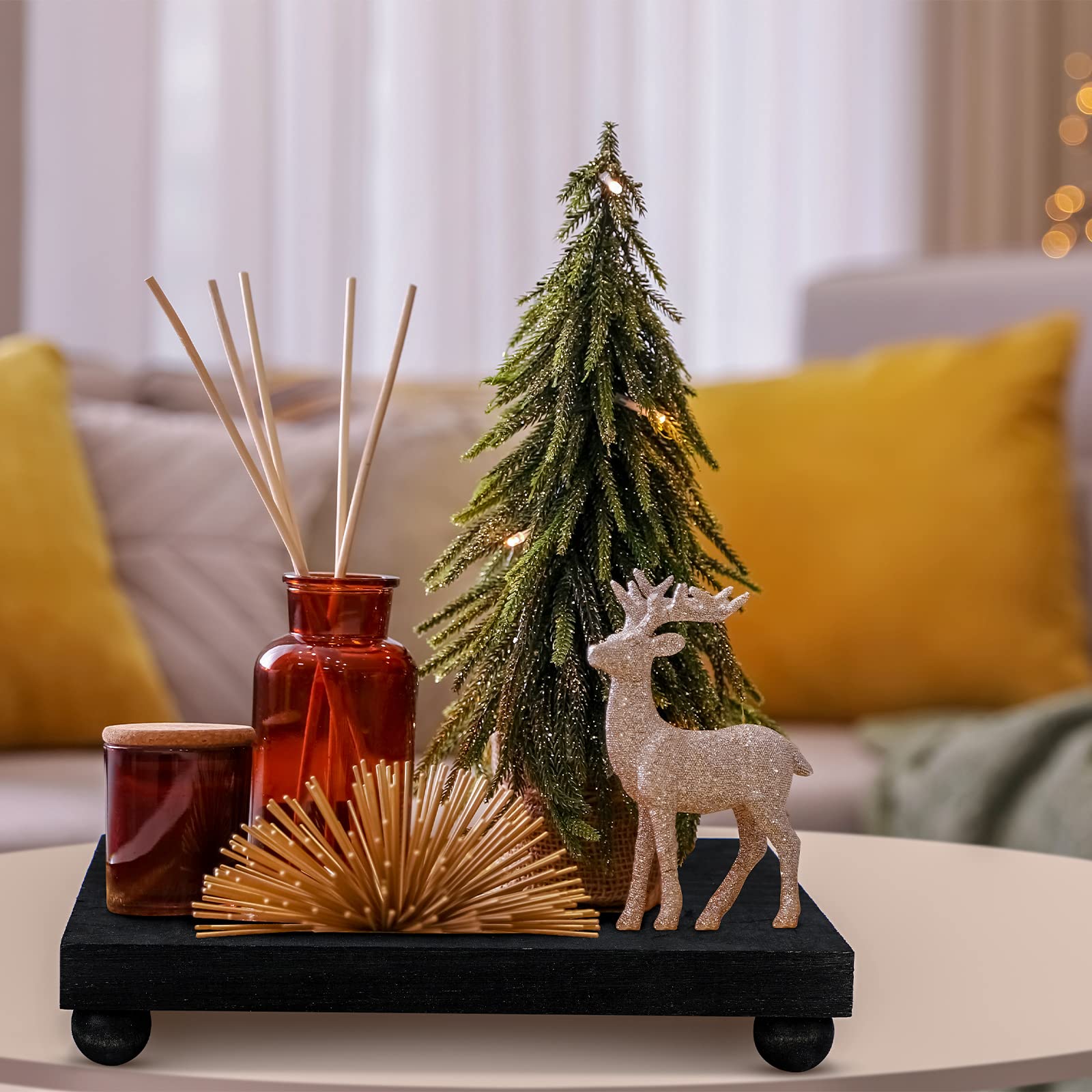 Wood Pedestal Stand Kitchen Soap Tray Farmhouse Wooden Riser Stand For Kitchen Bathroom Counter Table Decor Plant Candle Vases D