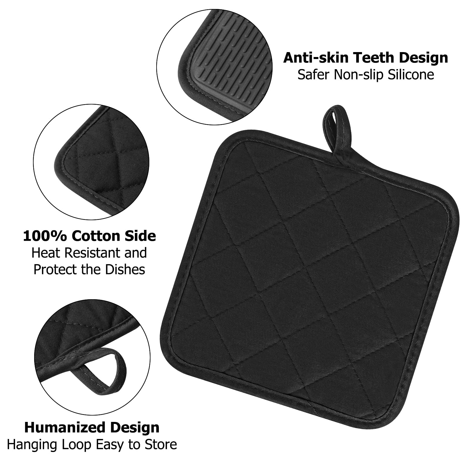 Oven Mitts And Pot Holders Set, Pack Of 4, Heat Resistant Silicone Kitchen Mini Oven Mittens For 500 Degrees, Mini Oven Gloves A