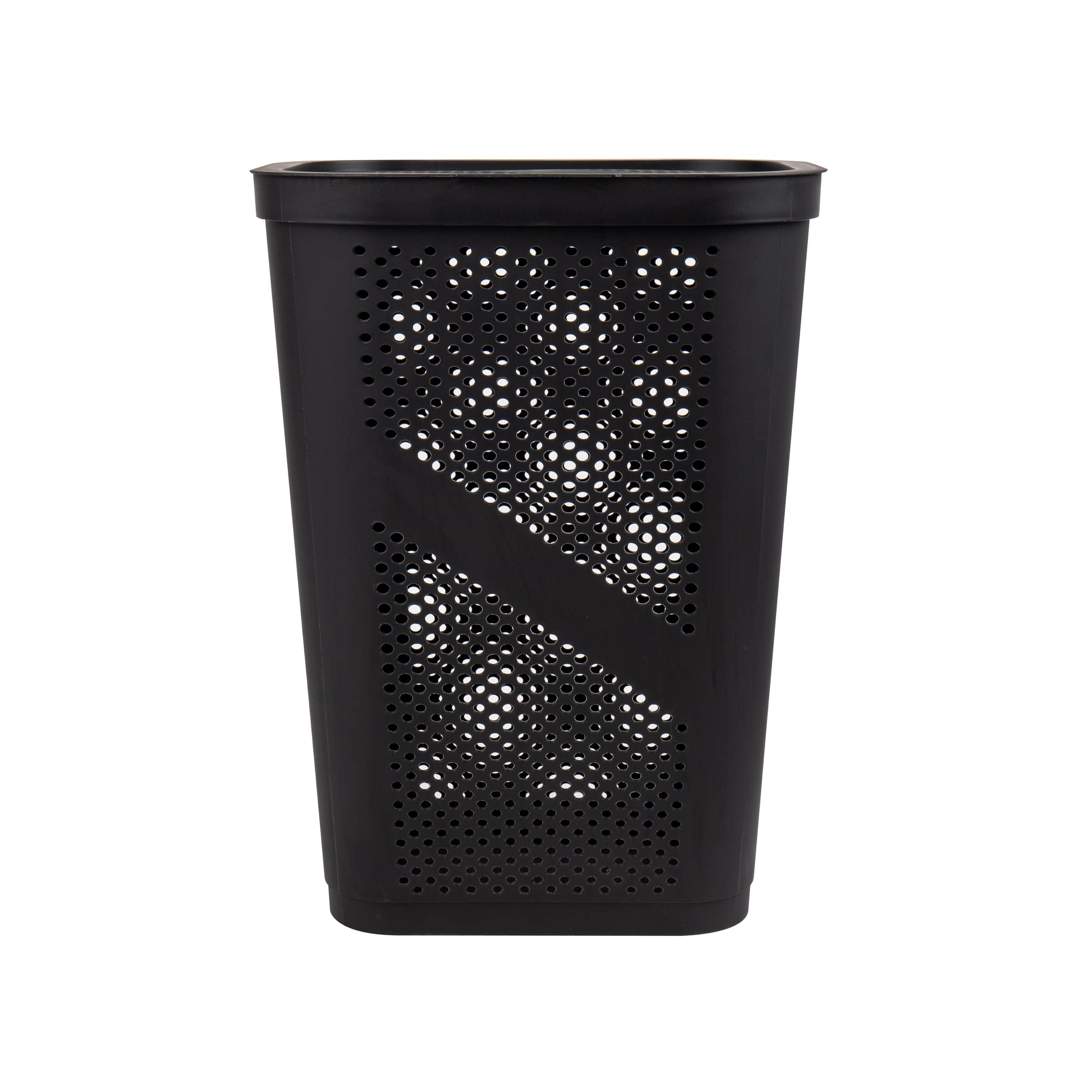 Mind Reader 60L Slim Laundry Hamper, Clothes Basket, Lid, Ventilated, Plastic, Set Of 2, Black