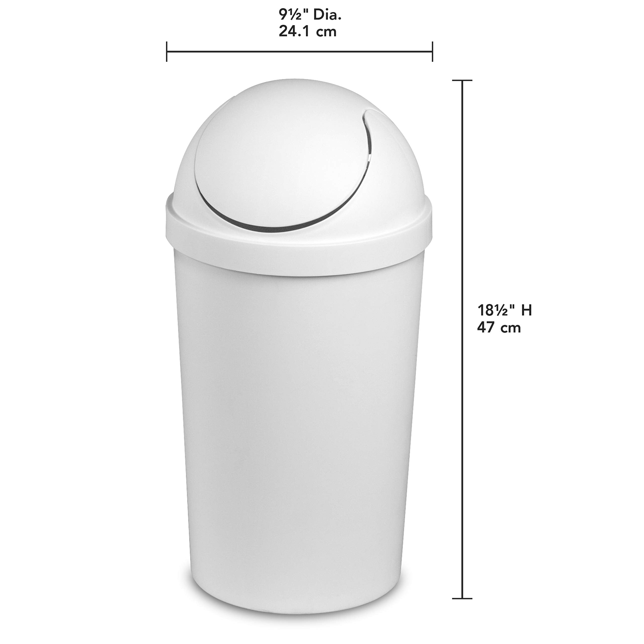 Sterilite 3 Gallon Round Swingtop Wastebasket With Lid, Small Plastic Trash Can For The Bathroom, Bedroom, Dorm Or Home Office,