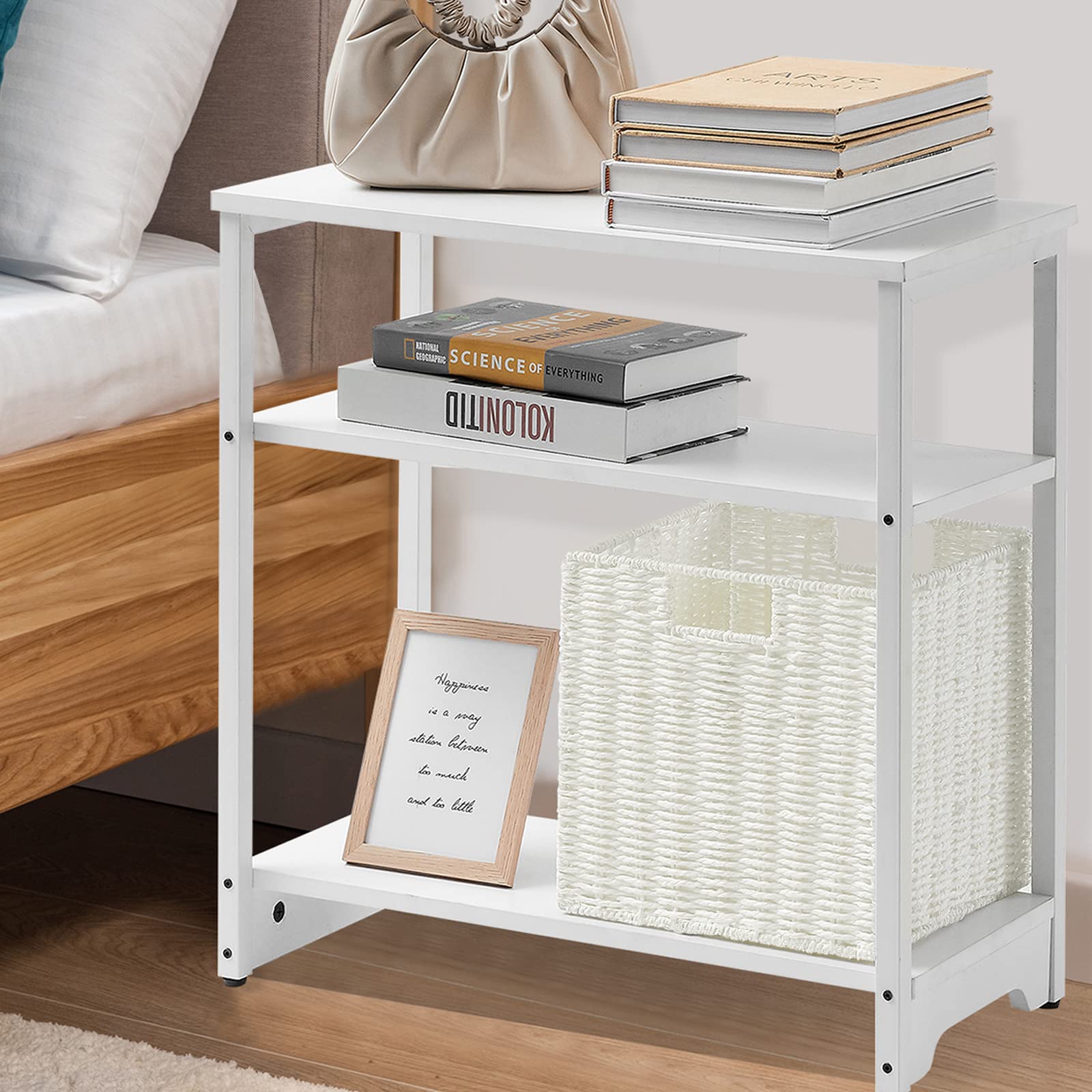 Vagusicc Wicker Storage Baskets, Set Of 2 Hand-Woven Paper Rope Storage Baskets, White Foldable Cube Storage Bins Organizer 9 X