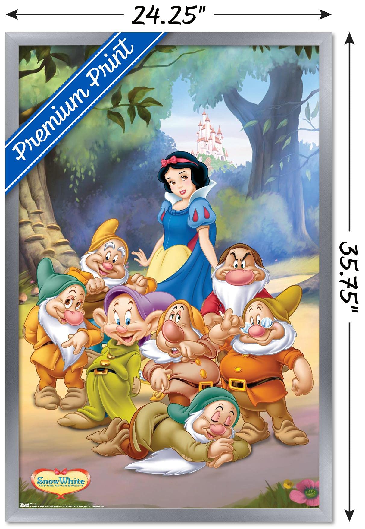 Trends International Disney Snow White And The Seven Dwarfs - Group Wall Poster, 22.375'' X 34'', Silver Framed Version