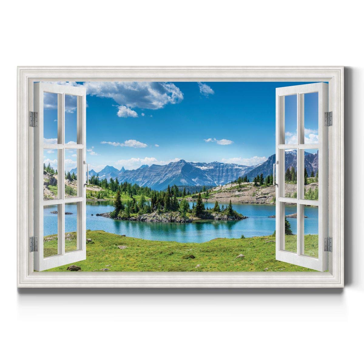 Renditions Gallery Canvas Nature Wall Art Modern Paintings & Prints Decorations Mountain Blue Lake Forest Glam Romantic Wall Han