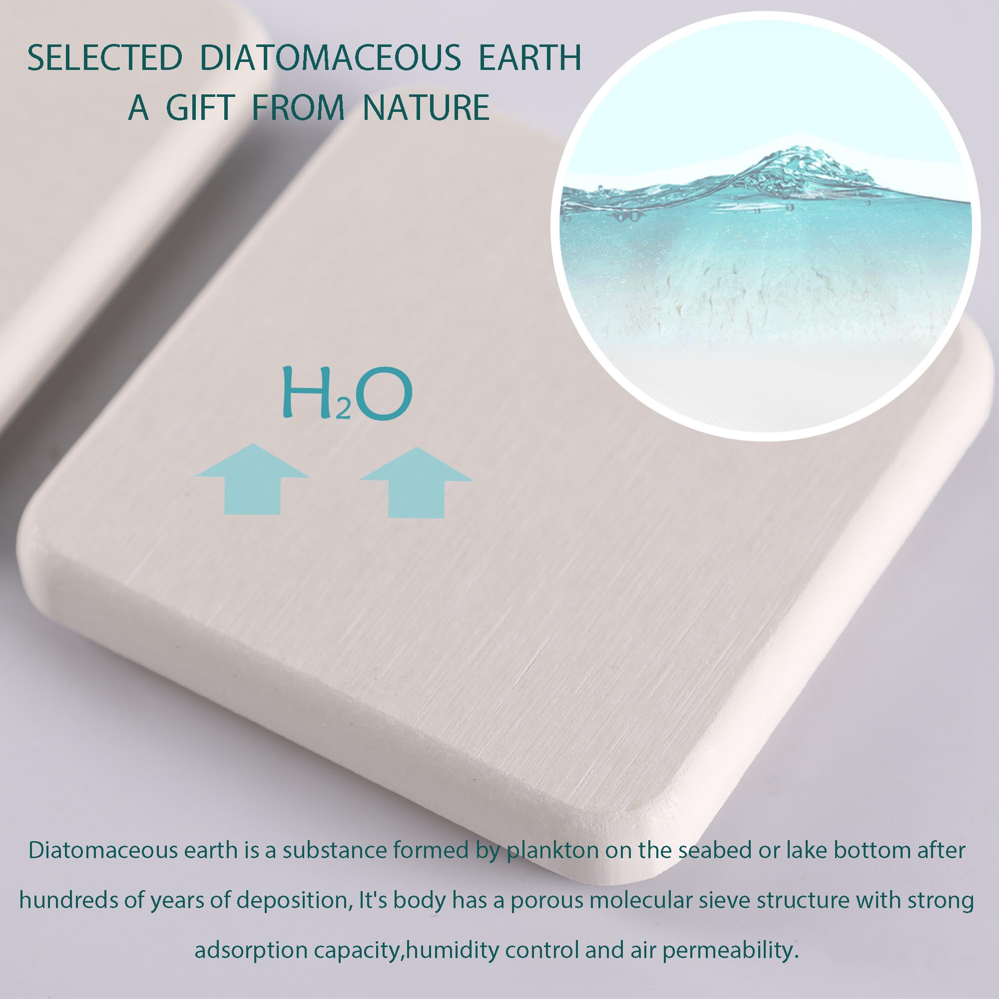 Niuyichee 2 Pcs Bathroom Sink Vanity Trays(6.3'' * 3.15''), Diatomaceous Earth Coasters, Kitchen Soap Tray, Water Absorbing Ston