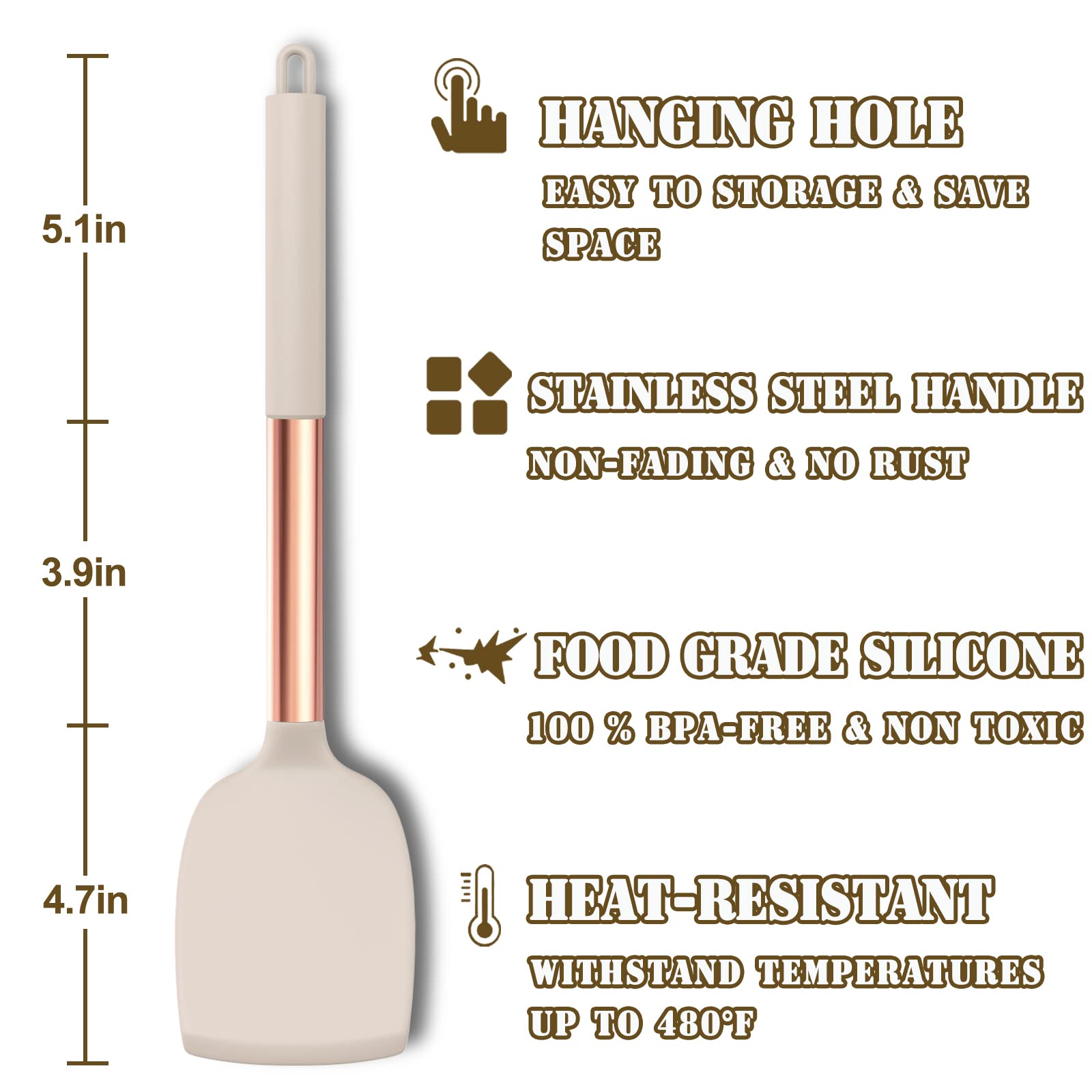 Umite Chef Silicone Kitchen Cooking Utensil Set, 43 Pcs Spatula Utensils Set With Rose Gold Stainless Steel Handle, Non-Stick He