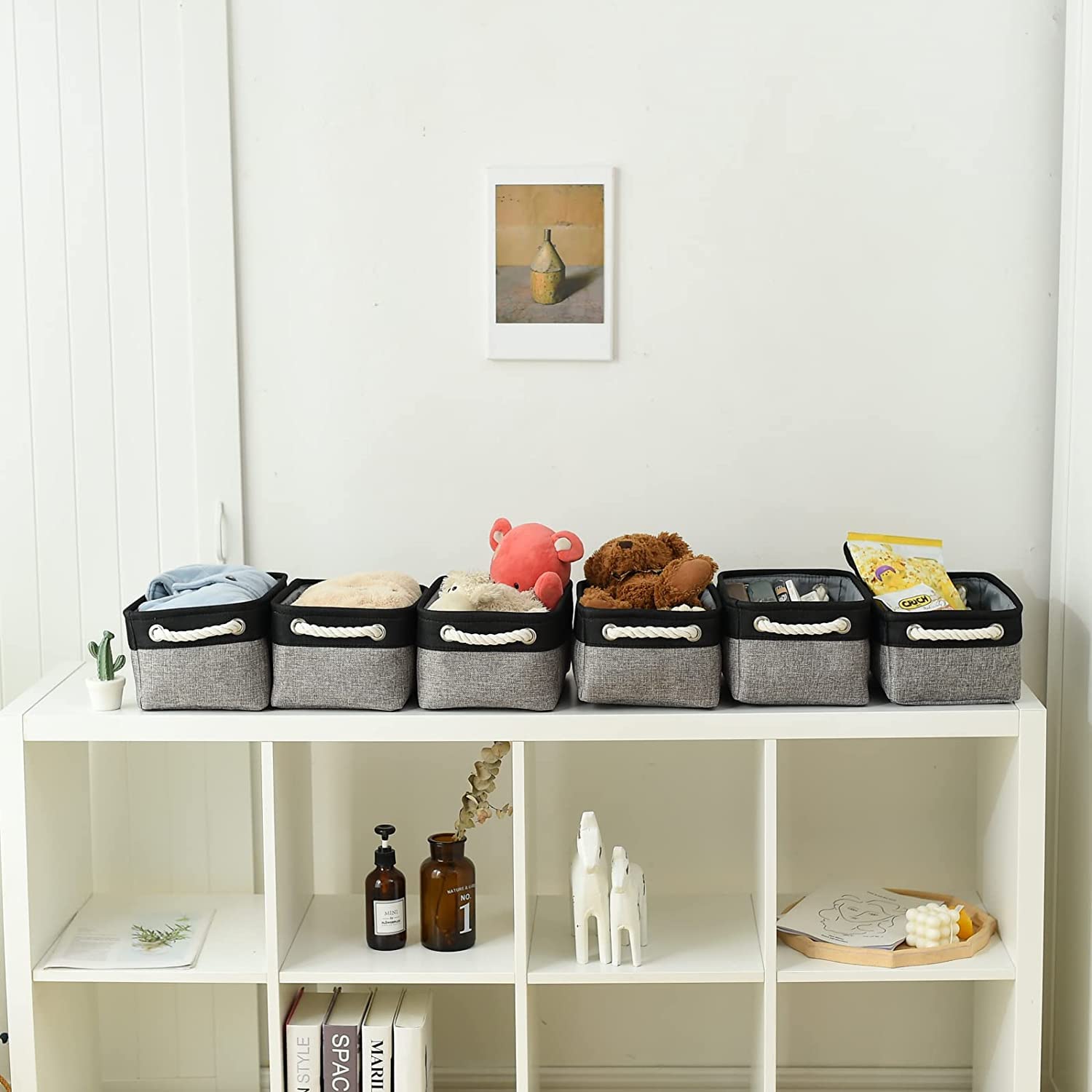 Thewarmhome Storage Basket For Organizing - 12X8X5.2 Inch 1 Pack Fabric Storage Cubes, Baskets For Gifts Empty For Closet Organi