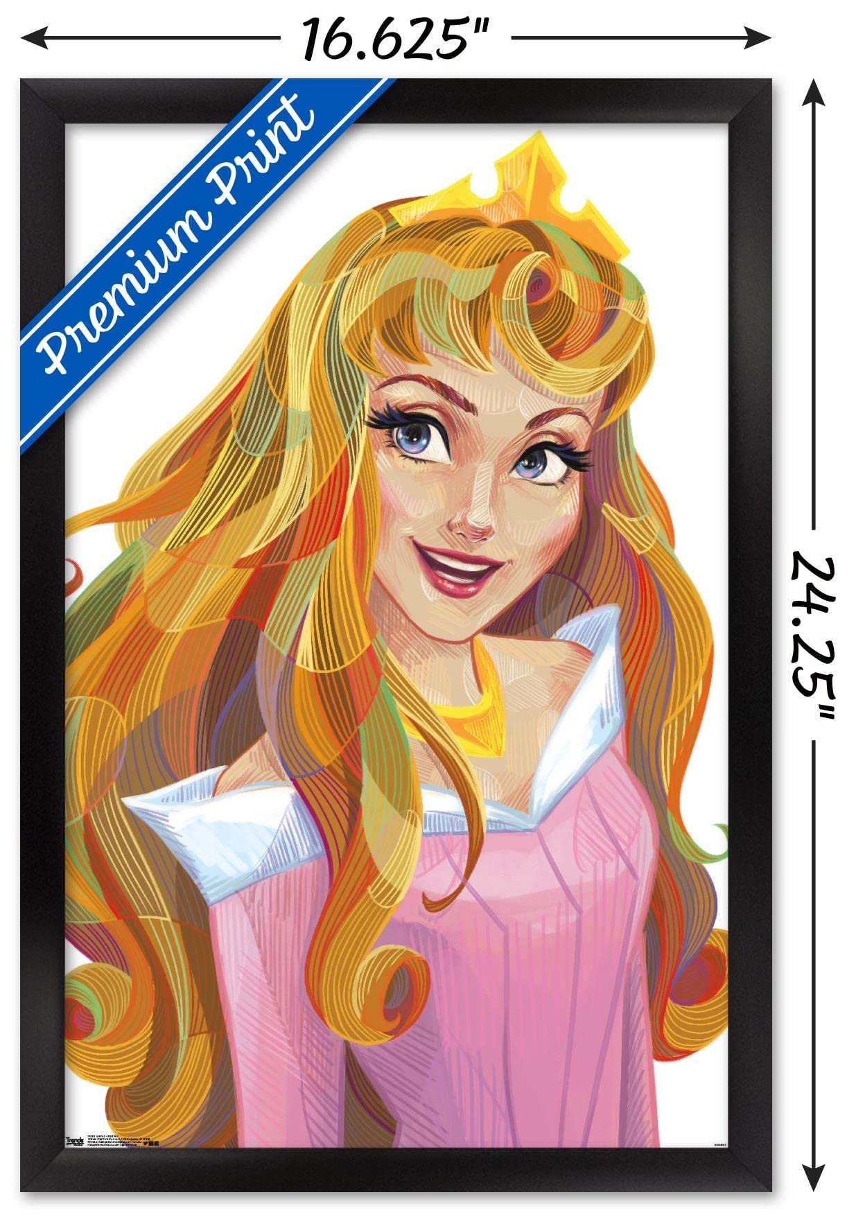 Trends International Disney Sleeping Beauty - Aurora - Stylized Wall Poster, 14.725'' X 22.375'', Black Framed Version