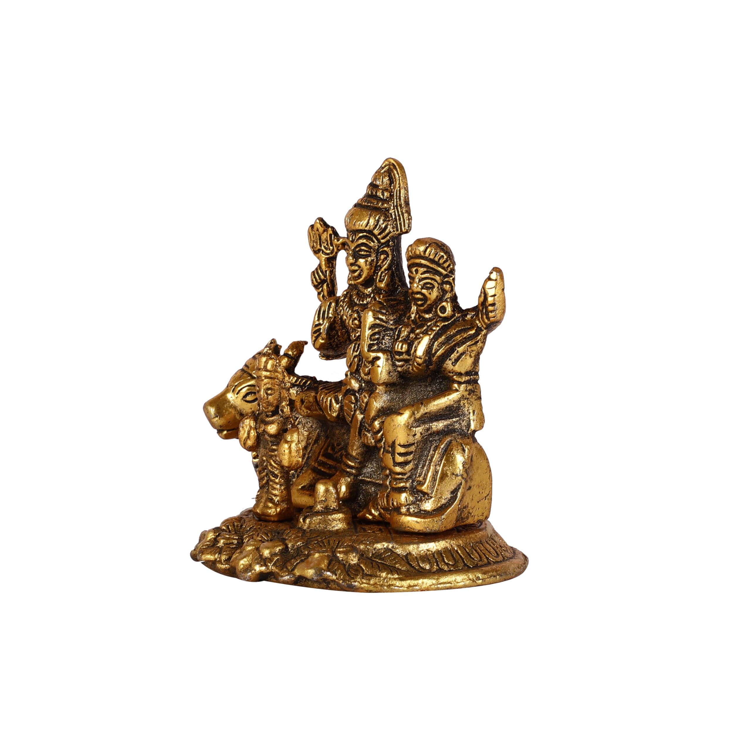 Heyearth Lord Shiv Family Idol For Mandir Pooja, Religious Idol Figurines,Lord Shiva Statue For Home Temple,Office,Gifts - Gold