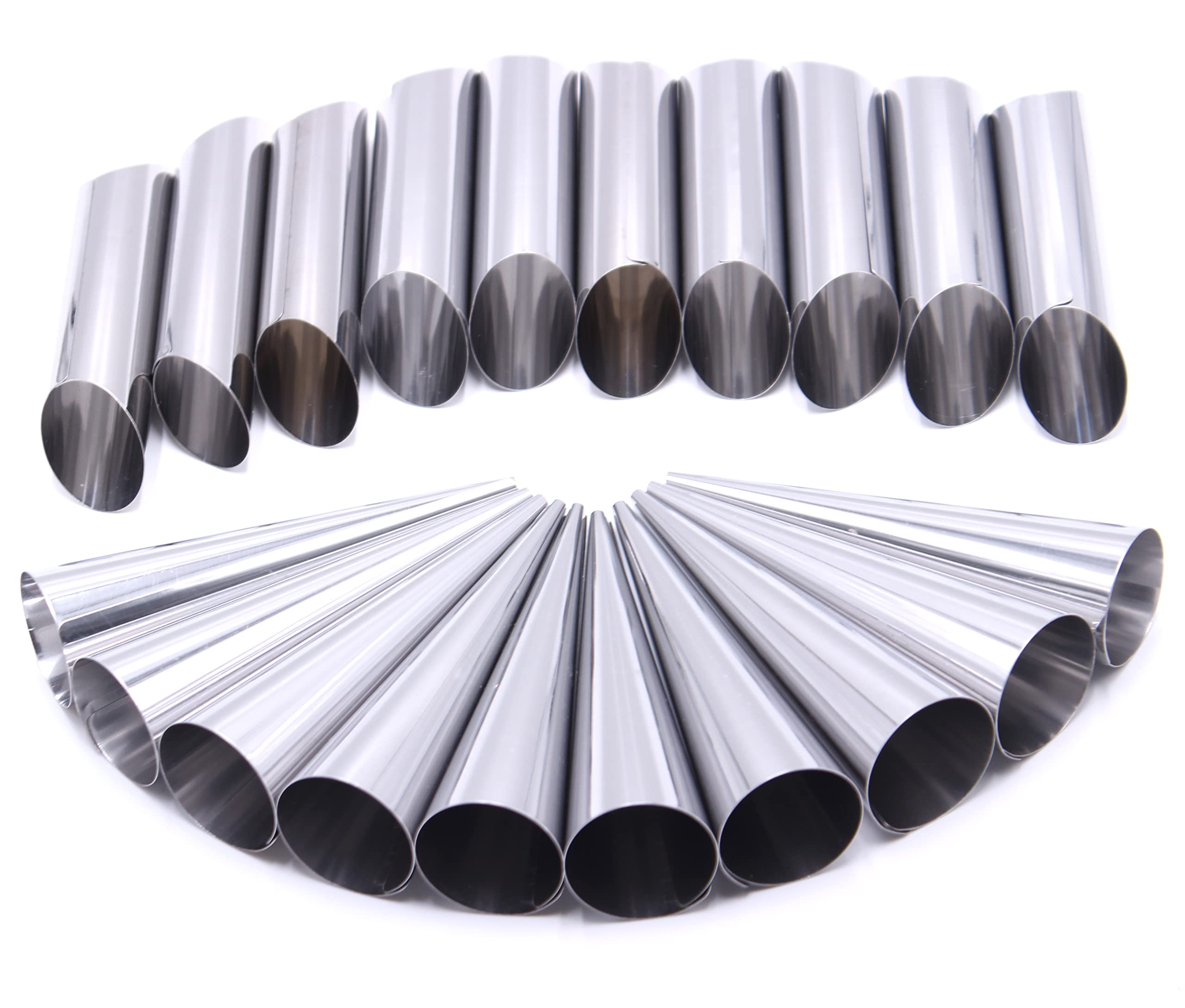 Cream Horn Molds, 21 Pcs Moulds Stainless Steel Cannoli Form Tubes Cream Roll Mold Screw Croissant Mold Cone Tubular Shaped Mold