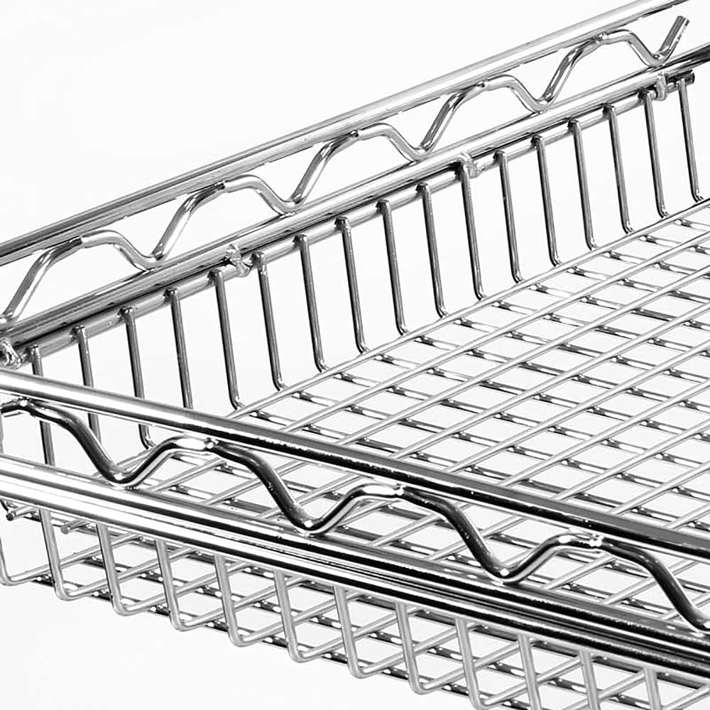 Seville Classics Ultradurable Nsf Commercial Heavy Duty Metal Rolling Utility Cart, W/ Steel Shelves, Handle Bar For Restaurant,