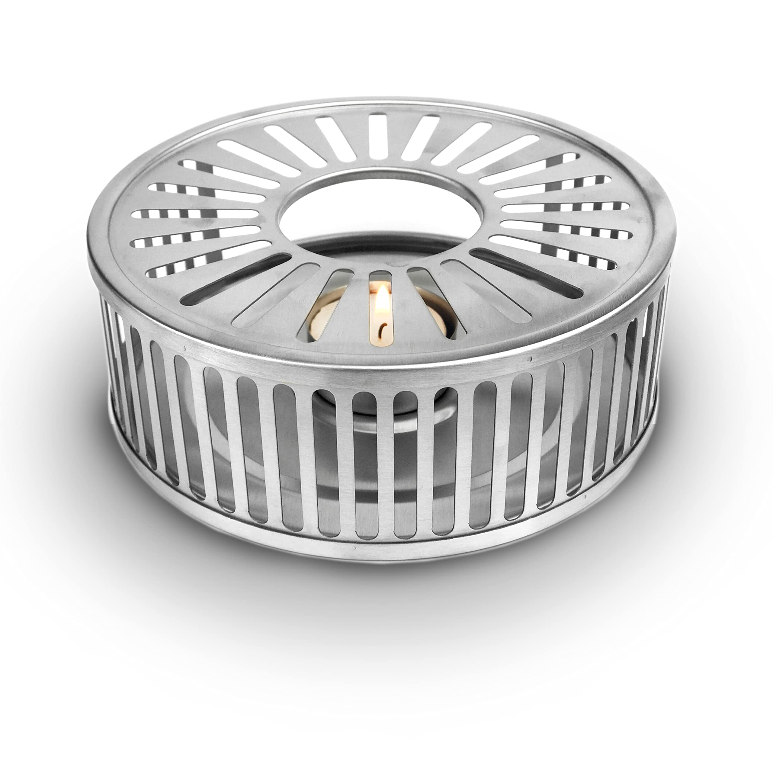 Creano Black Stainless Steel Tea Warmer with Tea Light Holder - Tea Cosy - Stable Not Rattling - Rechaud Suitable for All Teapots