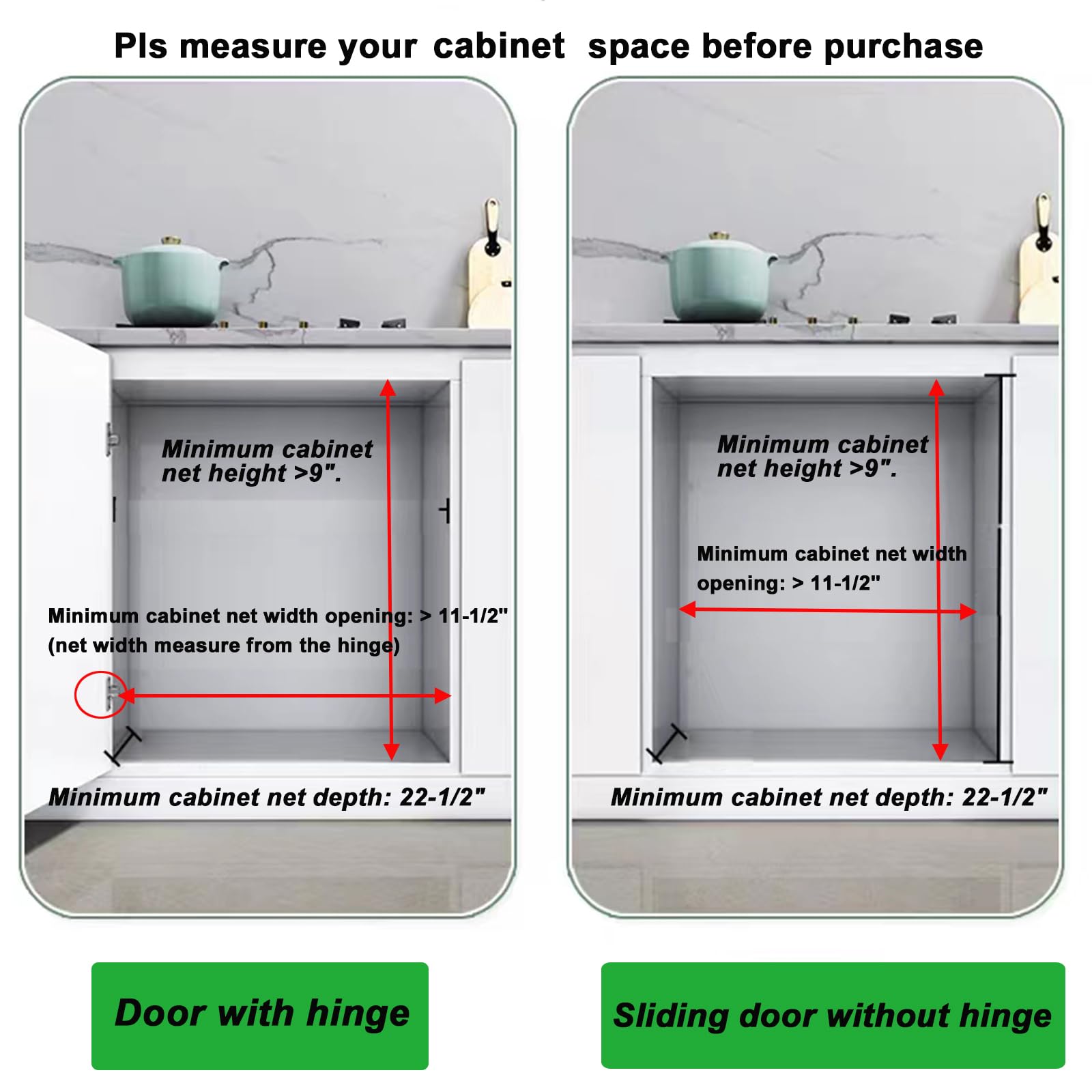 Dindon Pull Out Cabinet Organizer For Pans, Cookie Sheet, Bakeware, Cutting Board, Slide Out Kitchen Cabinet Storage Organizer R