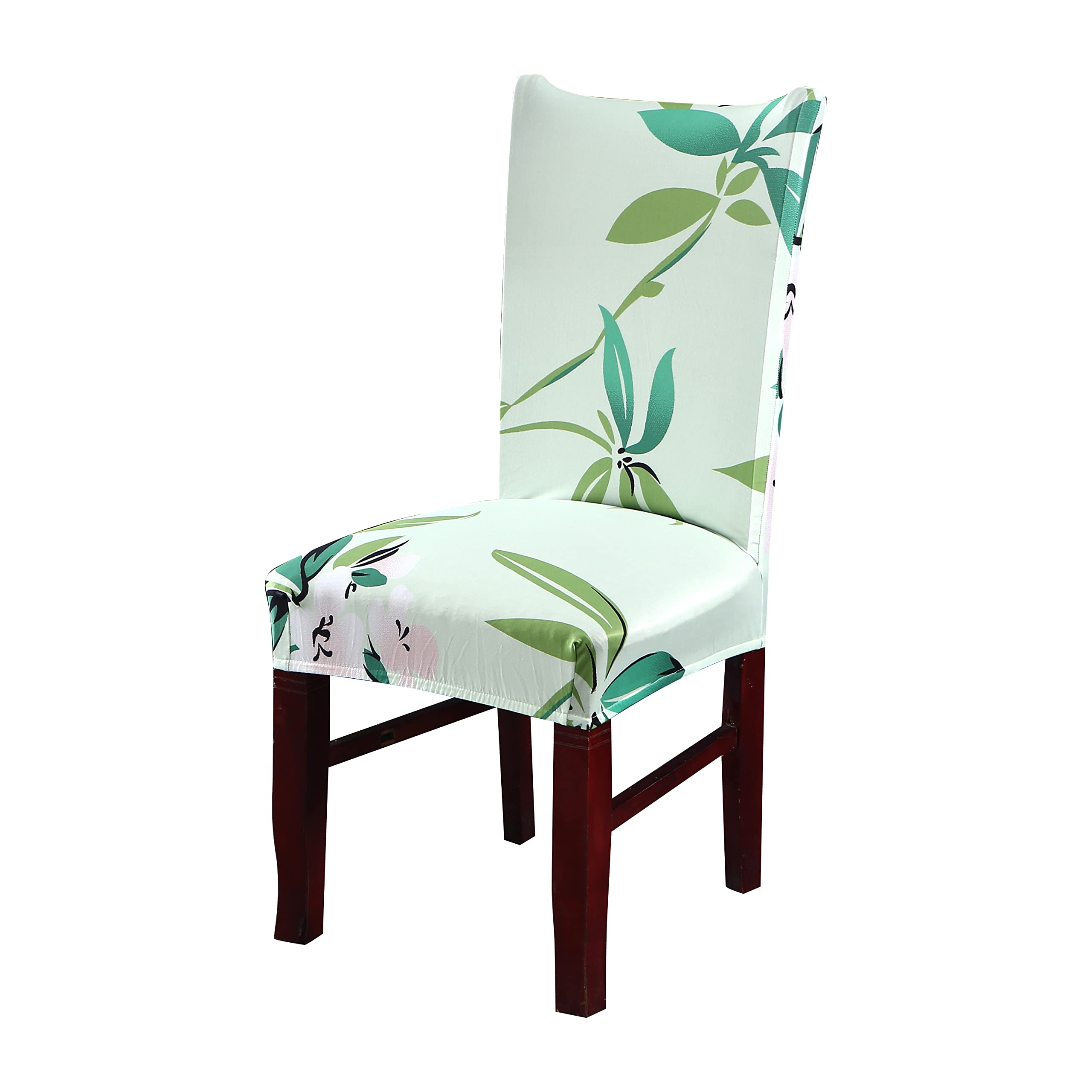 House Of Quirk Elastic Chair Cover Stretch Removable Washable Short Dining Chair Cover Protector Seat Slipcover (Pack Of 1, Tea 