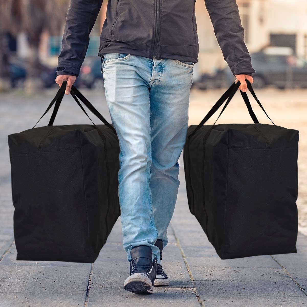 Extra Large Moving Bags with Strong Zippers & Carrying Handles  Storage Bags Storage Totes for Clothes  Moving Supplies  Space Saving Oversized Storage Bag Organizer for Moving  Traveling (2 Pack)