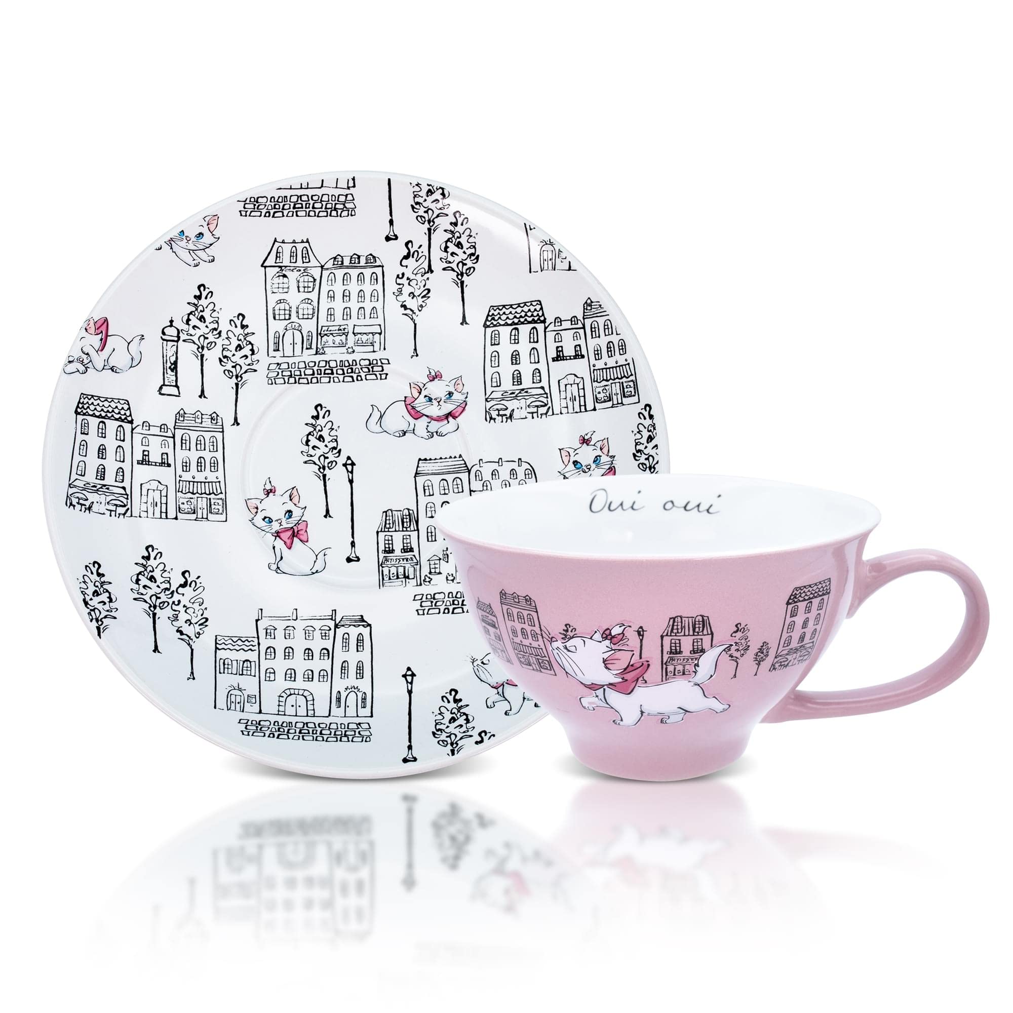 Disney The Aristocats 12-Ounce Ceramic Teacup And Saucer Set | Tea Party Gift Set For Coffee, Espresso